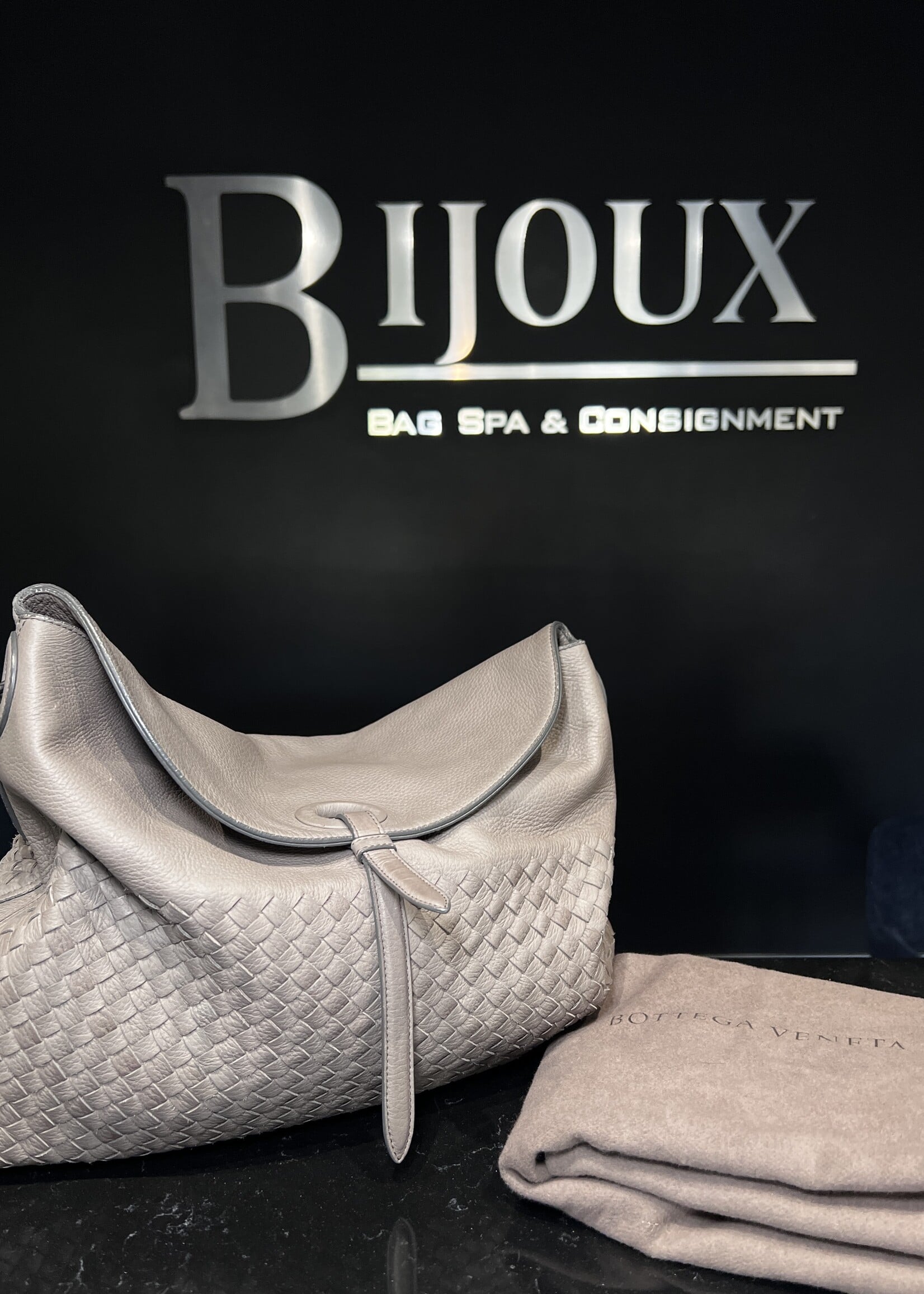 Bottega Veneta Bottega Venata Cervo Intrecciato Flap Top Hobo