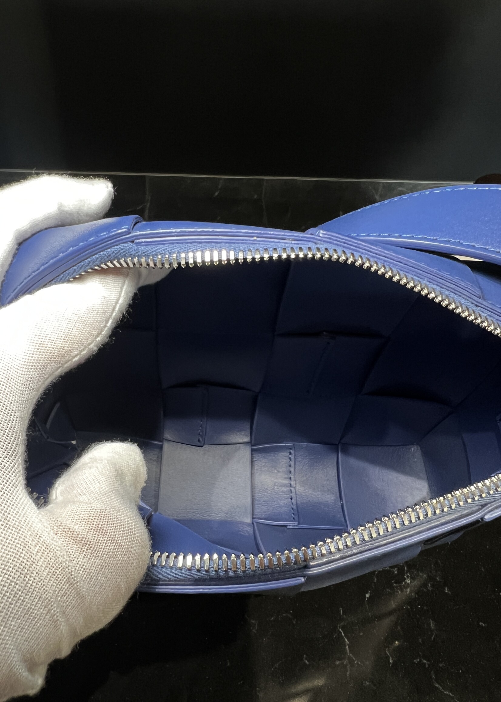 Bottega Veneta Bottega Veneta Blue Intrecciato Cassette Crossbody