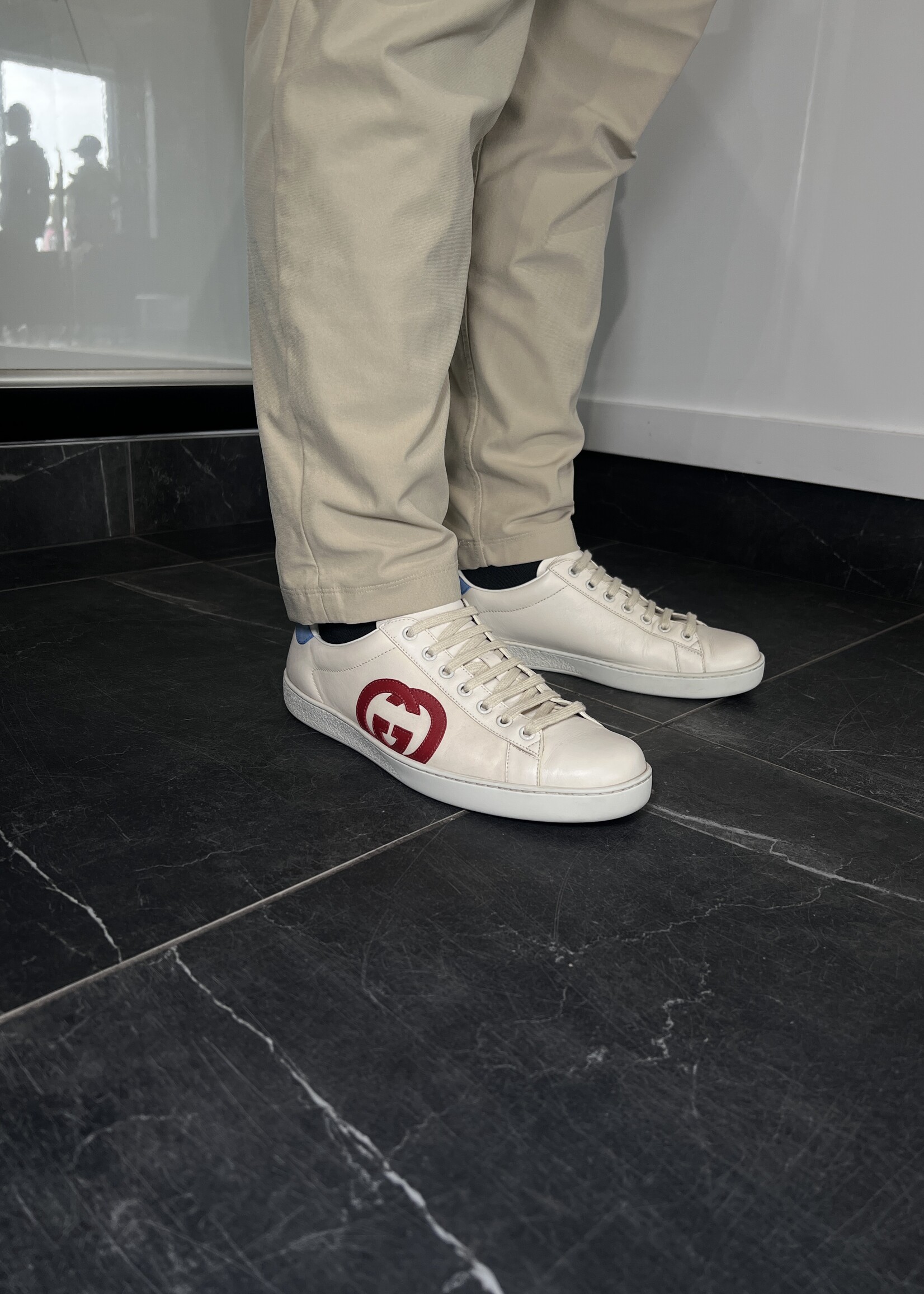 Gucci Gucci Ace Interlocking G Red Sneakers - 7