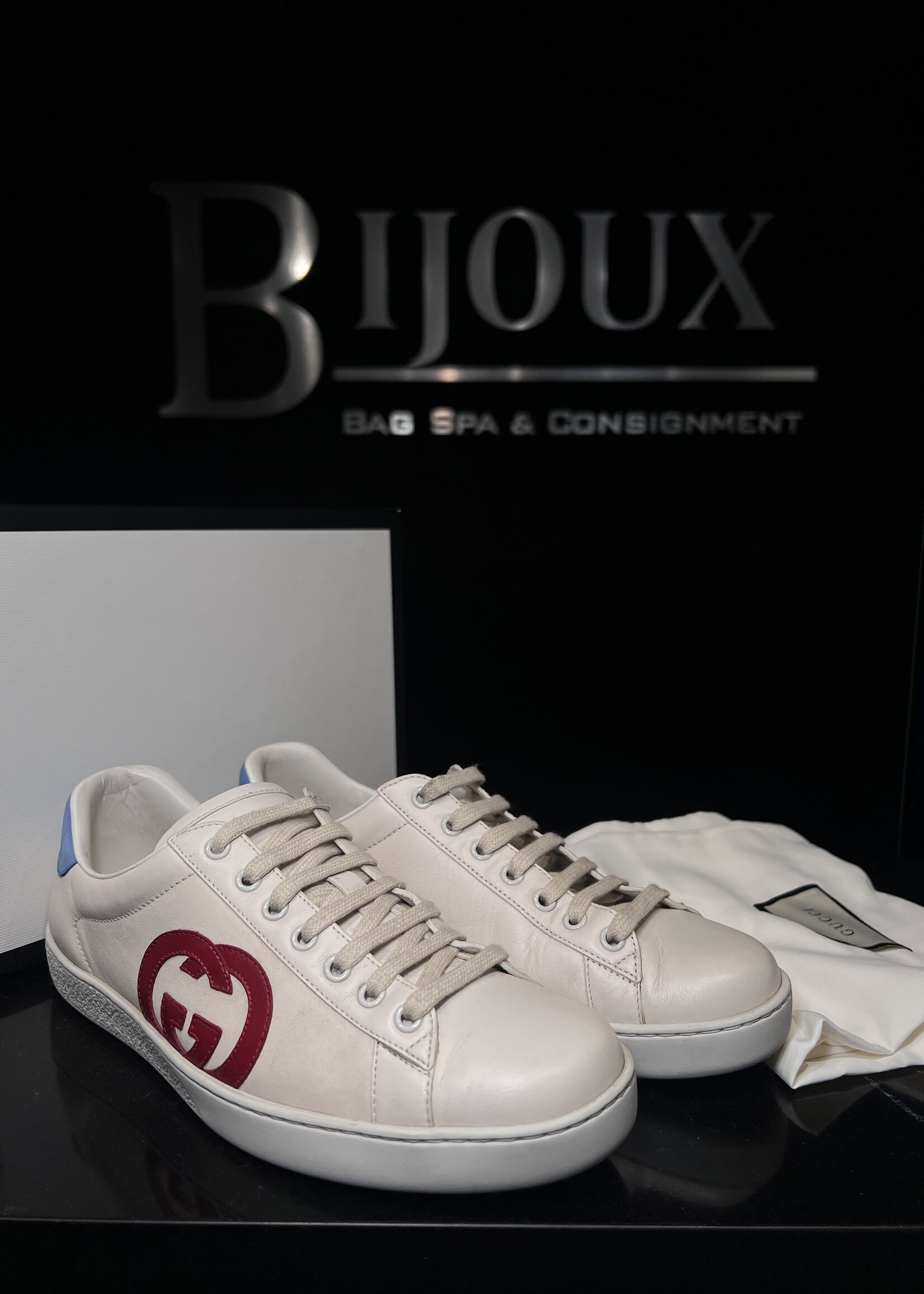 Gucci Gucci Ace Interlocking G Red Sneakers - 7