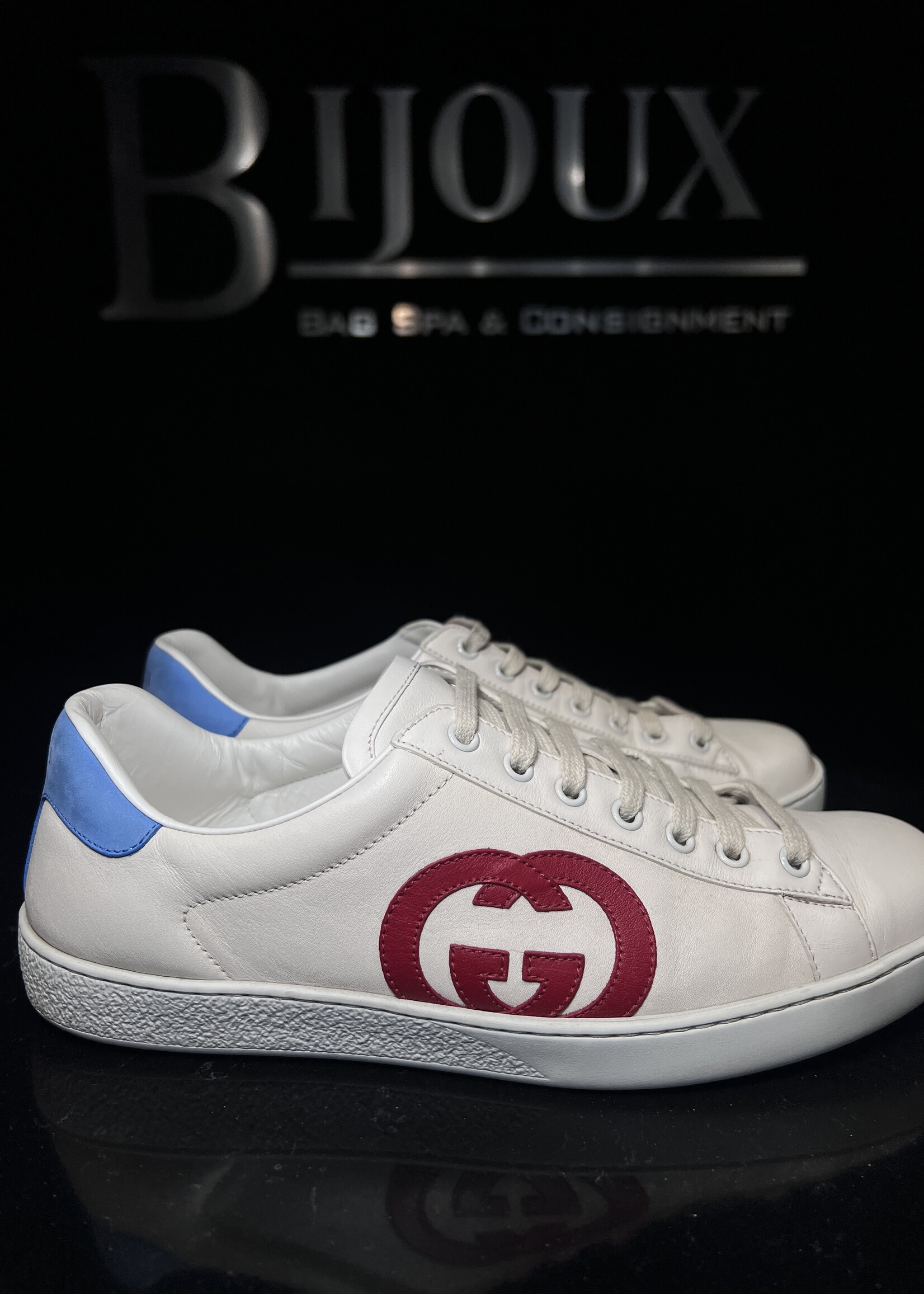 Gucci Gucci Ace Interlocking G Red Sneakers - 7