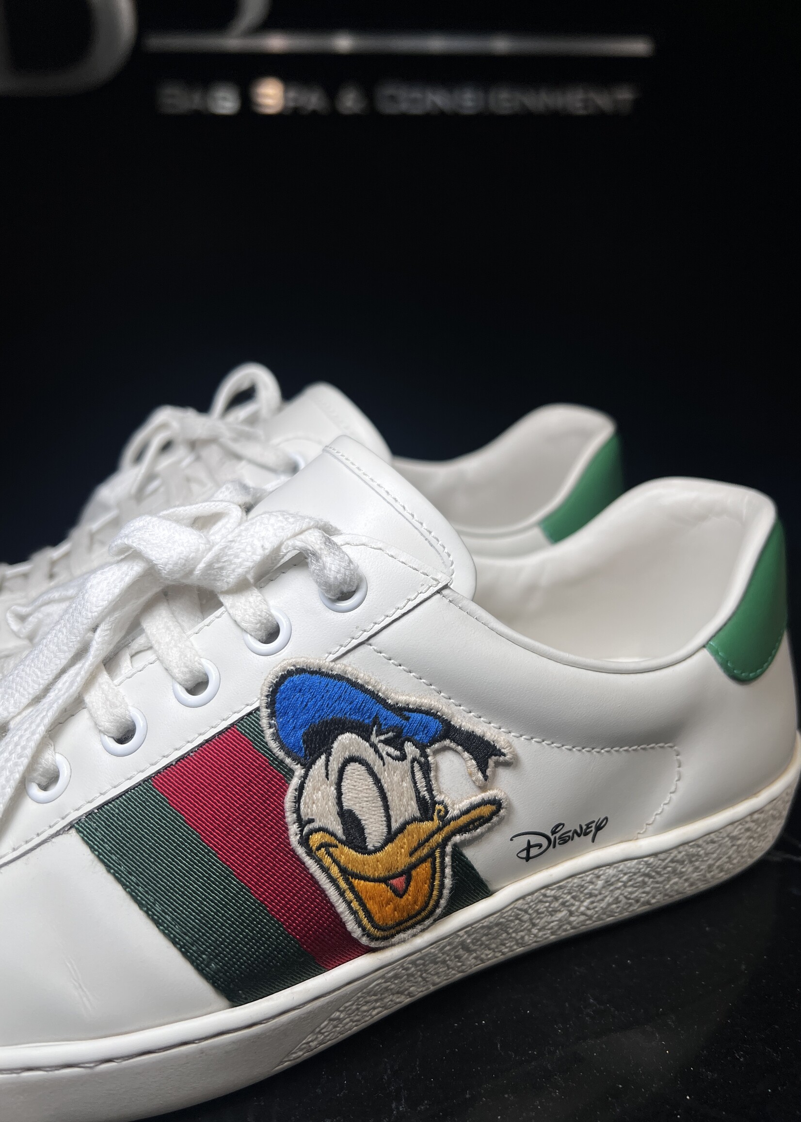 Gucci GucciX DISNEY Calfskin Miro Soft Web Donald Duck Womens Ace Sneakers - 7