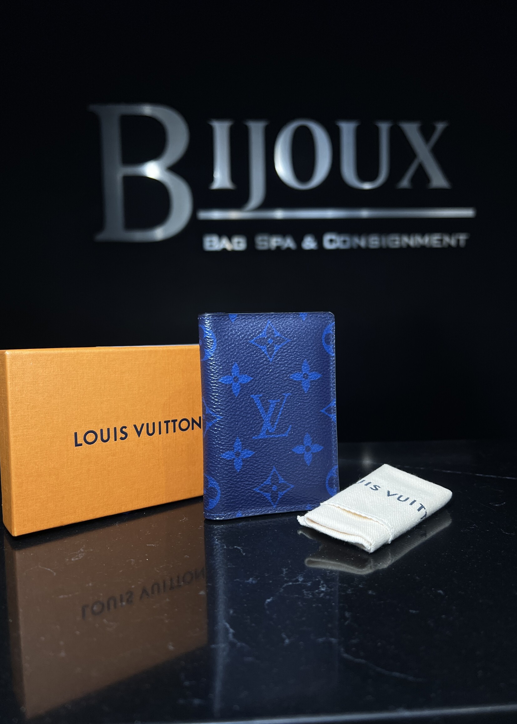 Louis Vuitton Louis Vuitton Blue Monogram Taigarama Pocket Organizer