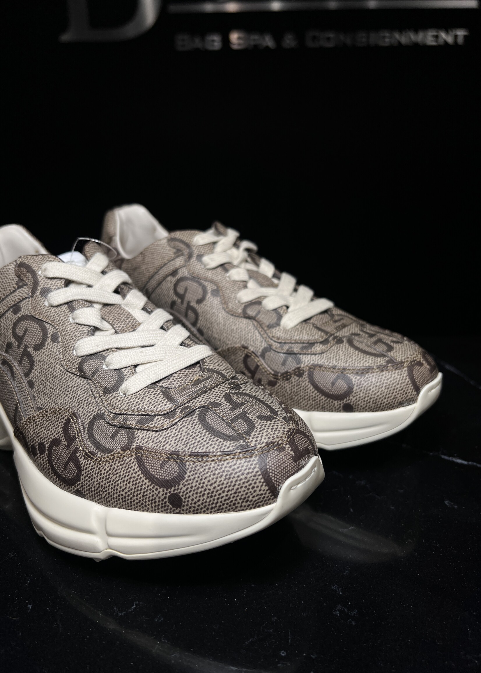 Gucci Gucci GG Rhyton Brown Canvas Sneakers -37