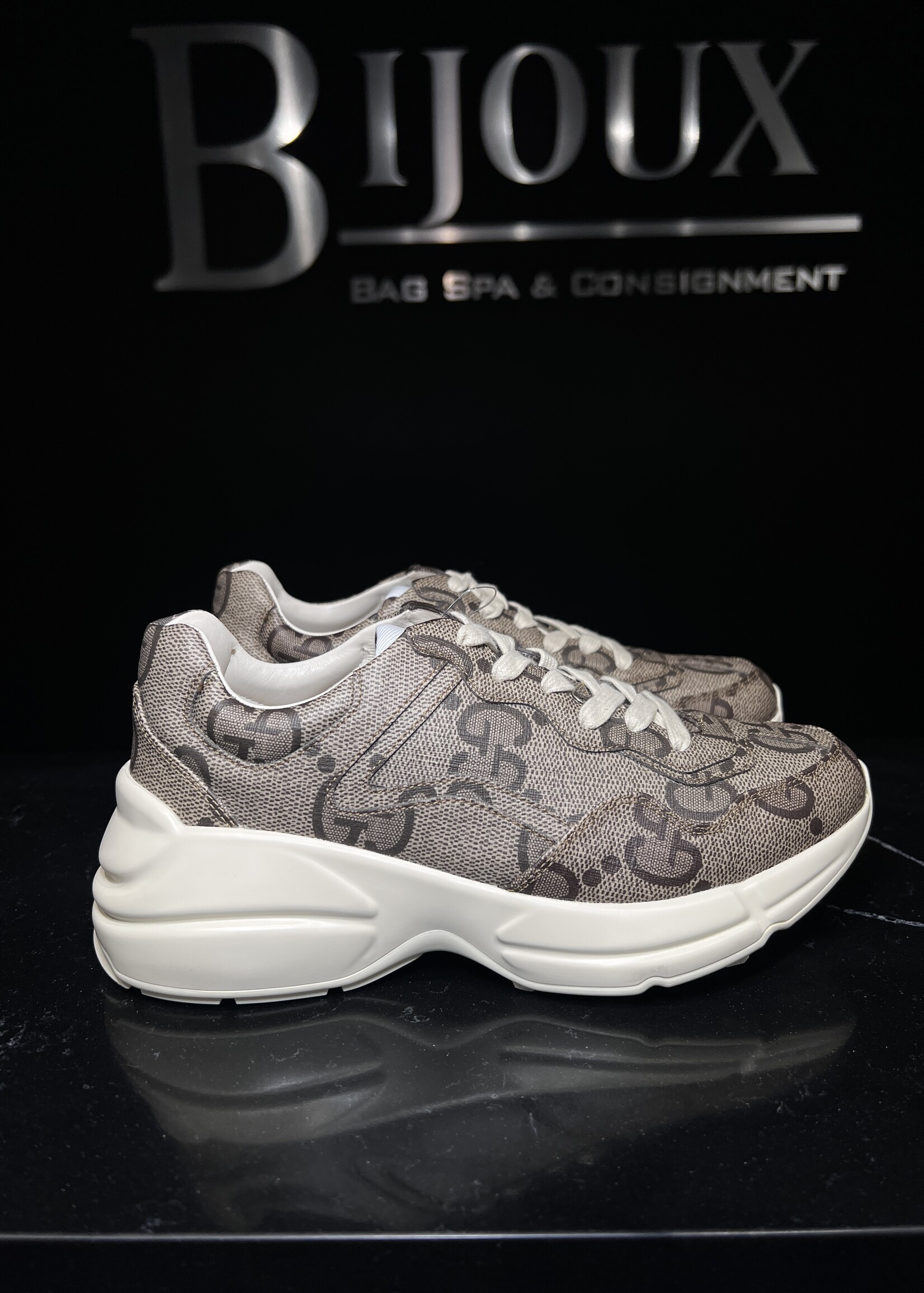 Gucci Gucci GG Rhyton Brown Canvas Sneakers -37