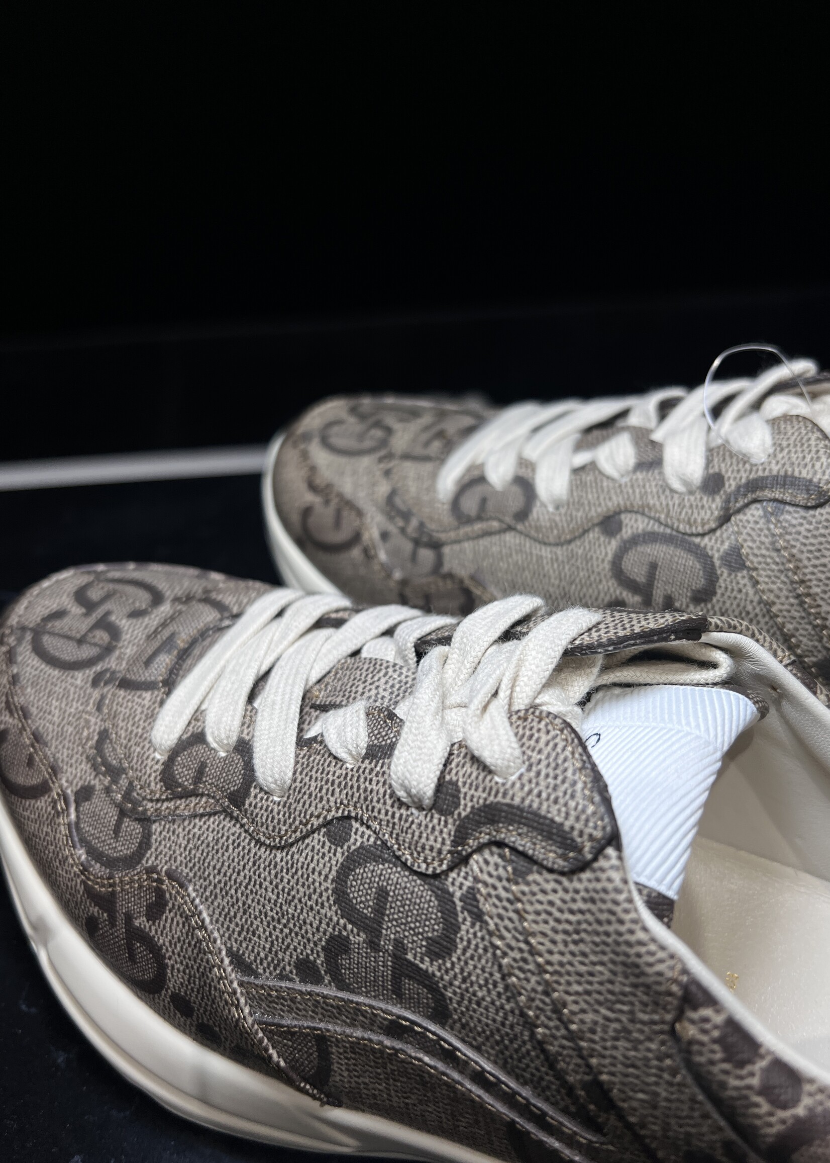 Gucci Gucci GG Rhyton Brown Canvas Sneakers -37