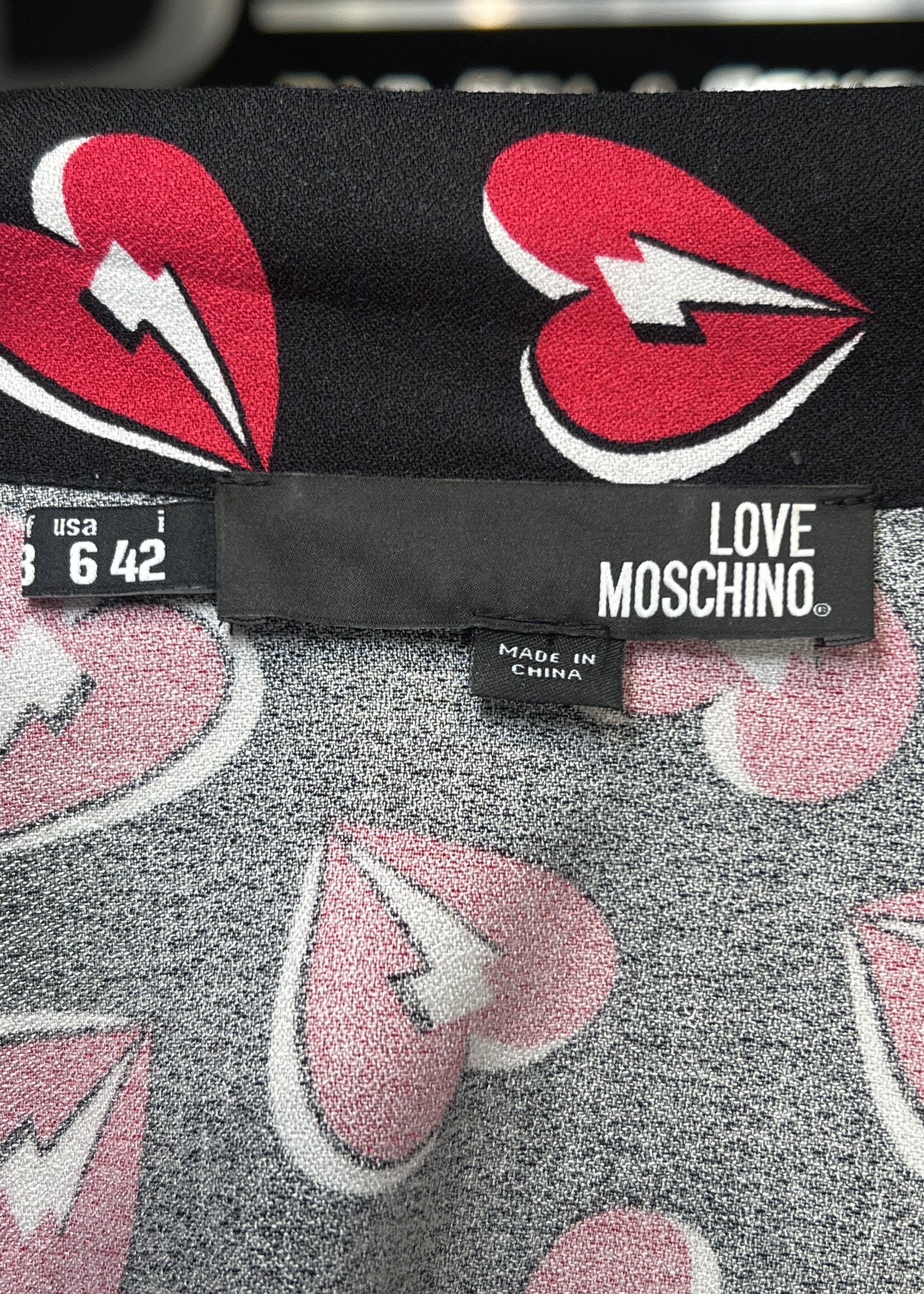 Moschino Love Thunder Hearts Crepe Dress  - US 6