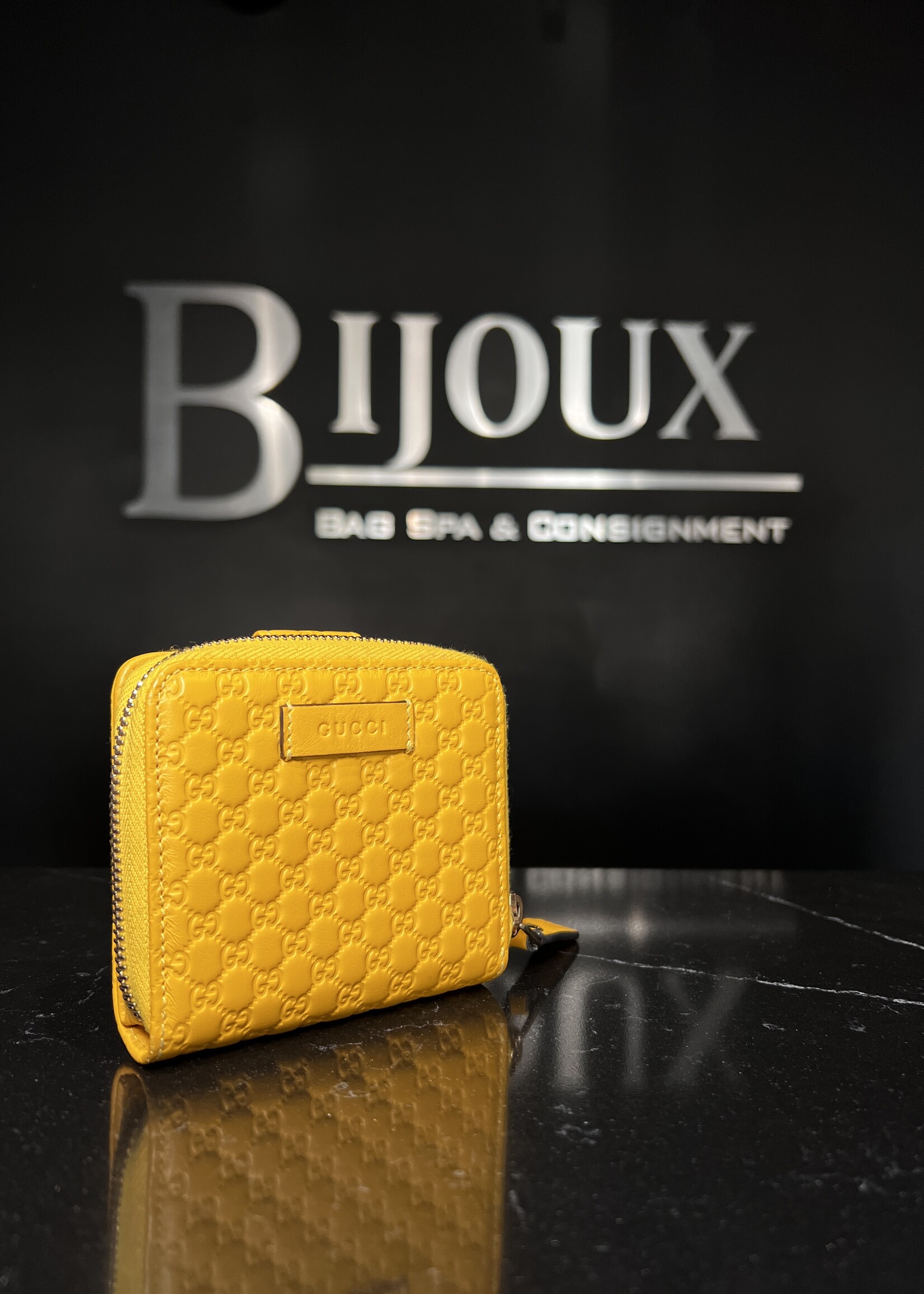Gucci Gucci Microguccissima Compact Yellow Wallet