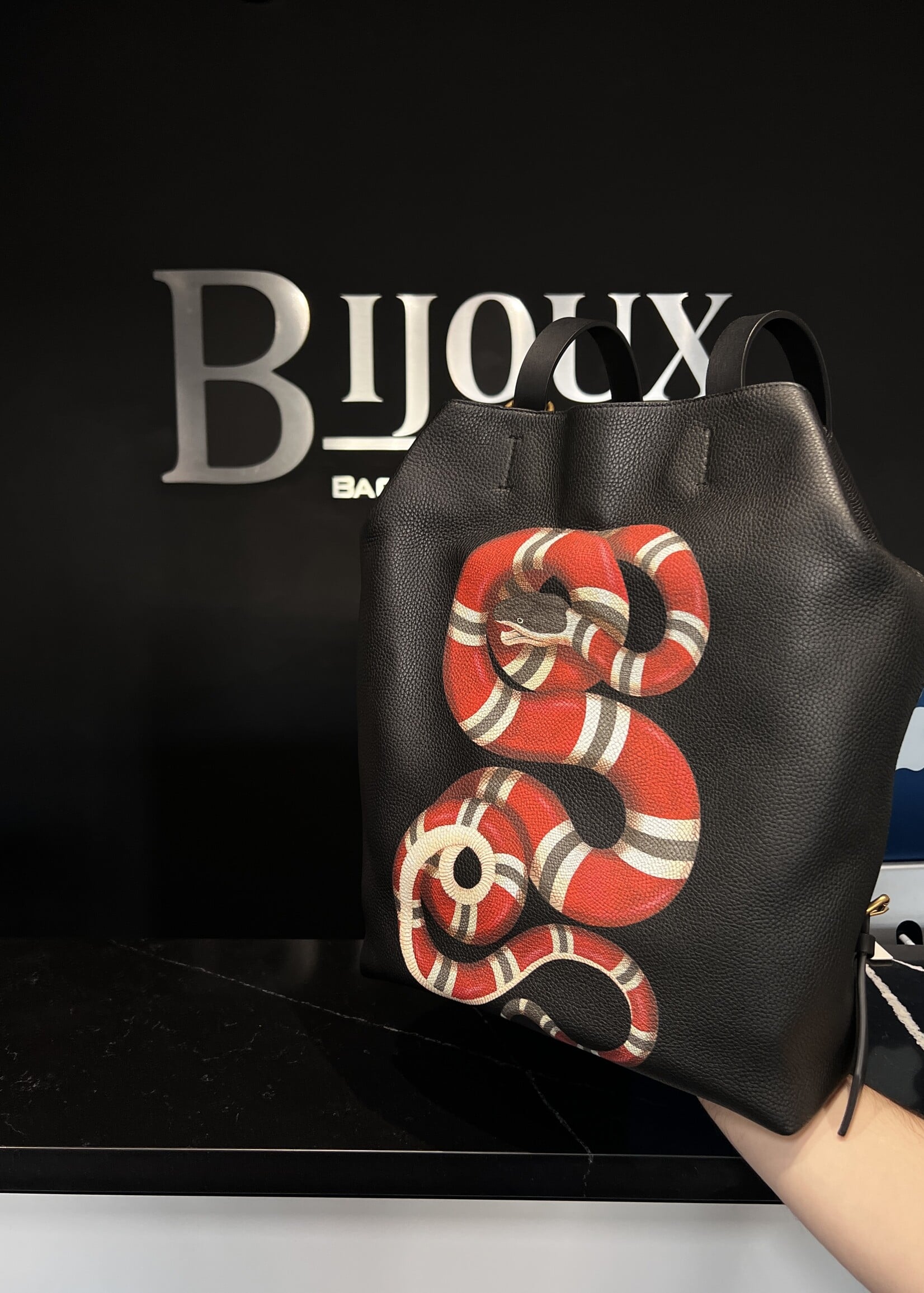 Gucci Gucci Kingsnake Print Leather Backpack