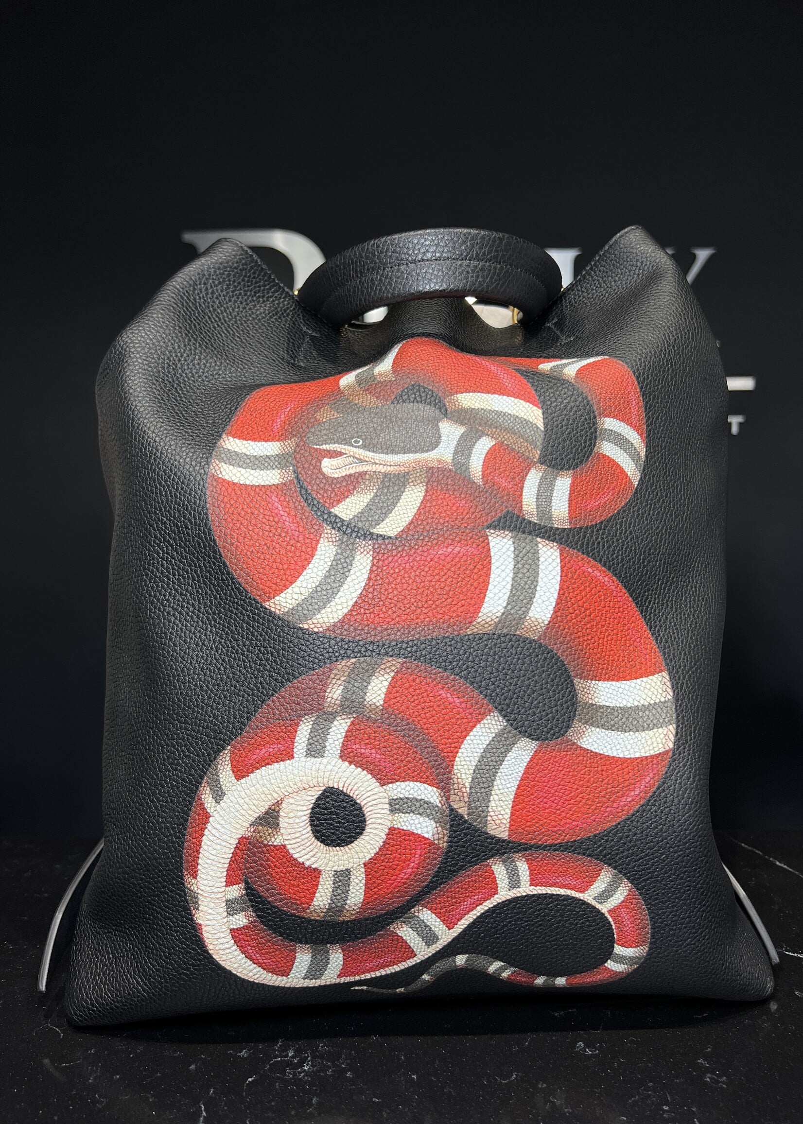 Gucci Gucci Kingsnake Print Leather Backpack