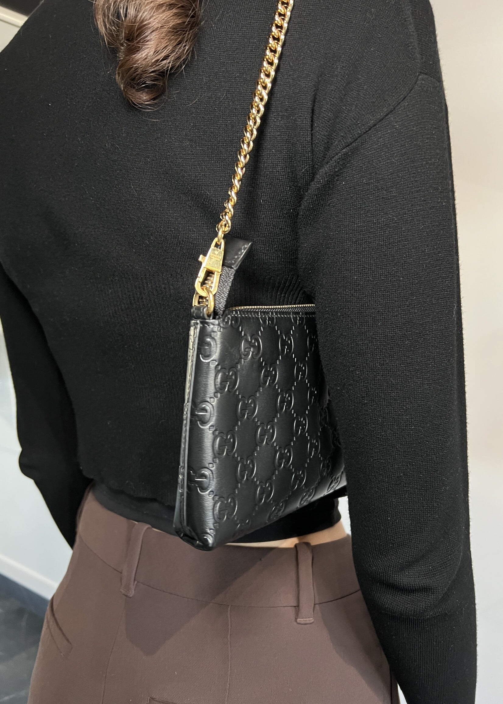 Gucci Gucci GG Signature Chain Wrist Wallet