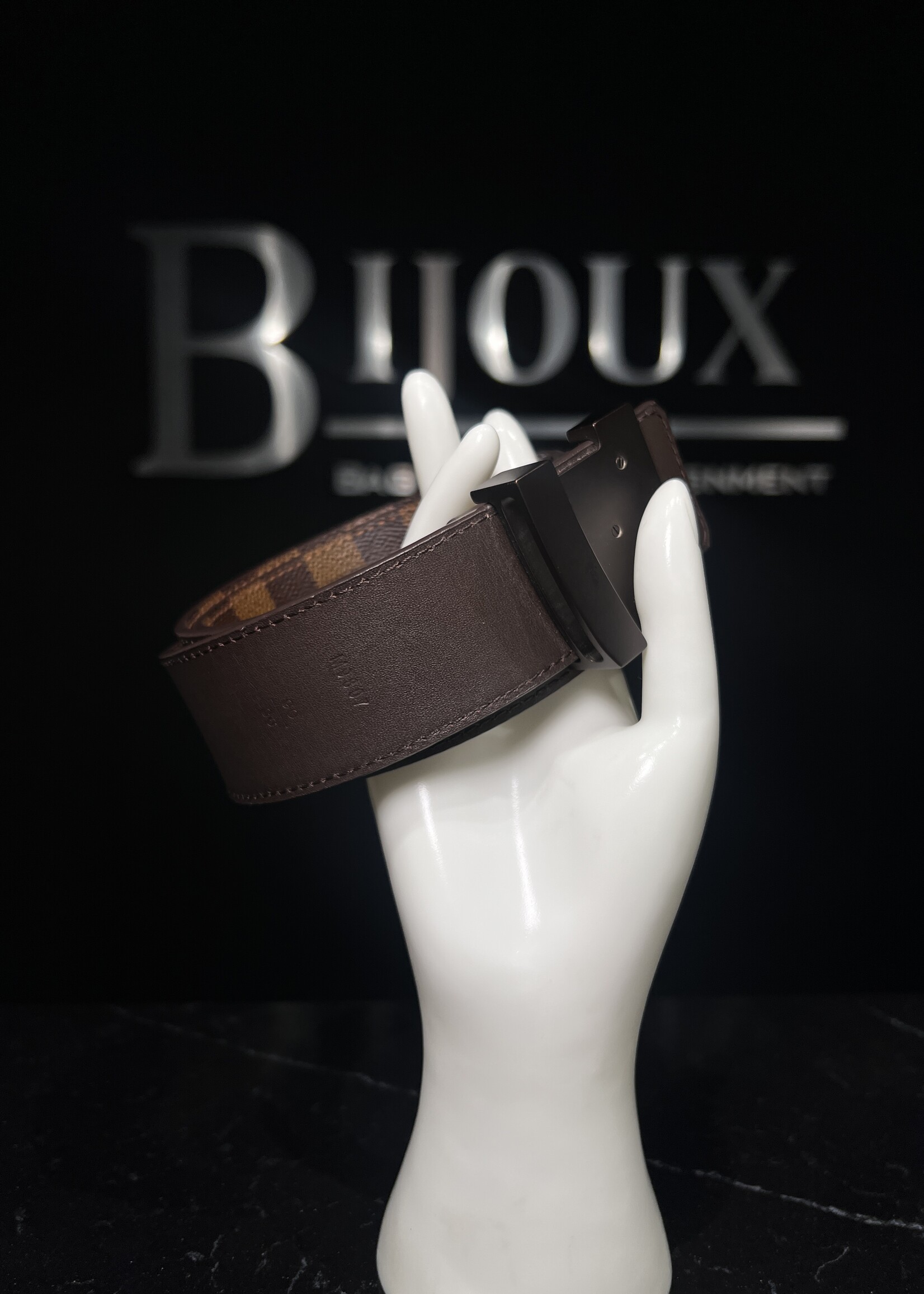 Louis Vuitton Louis Vuitton Damier Ebene LV Initials Belt - 90