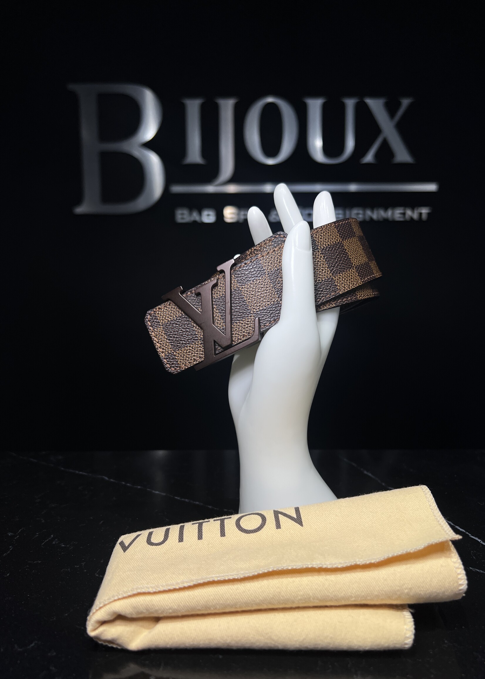 Louis Vuitton Louis Vuitton Damier Ebene LV Initials Belt - 90