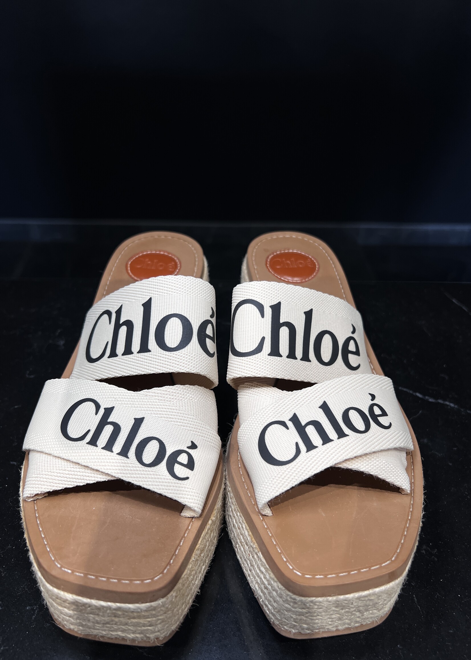 Chloe Chloe Canvas Printed Wedge Heels - 40