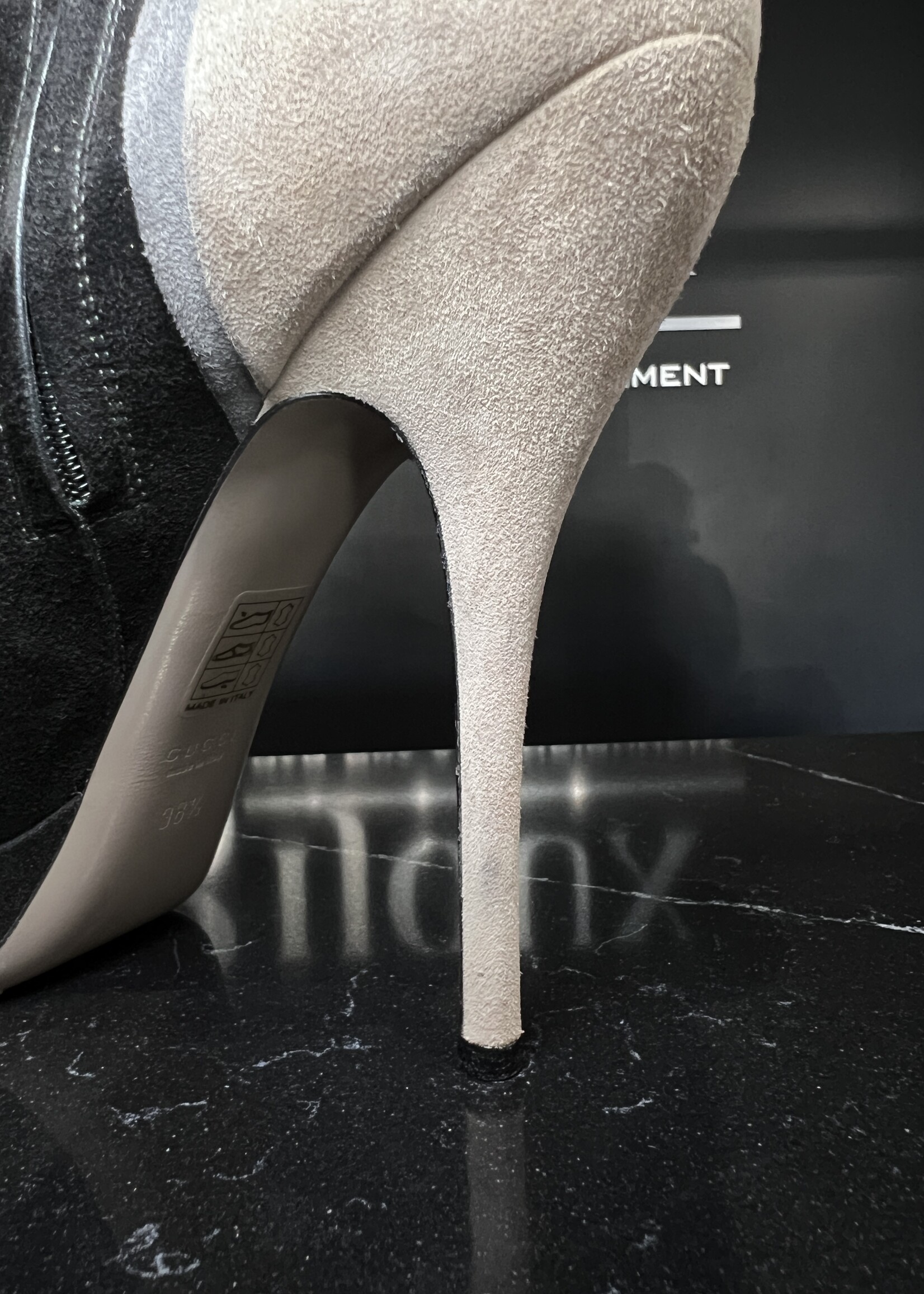 Gucci Gucci Black Suede Stiletto Ankle Heels - 38.5