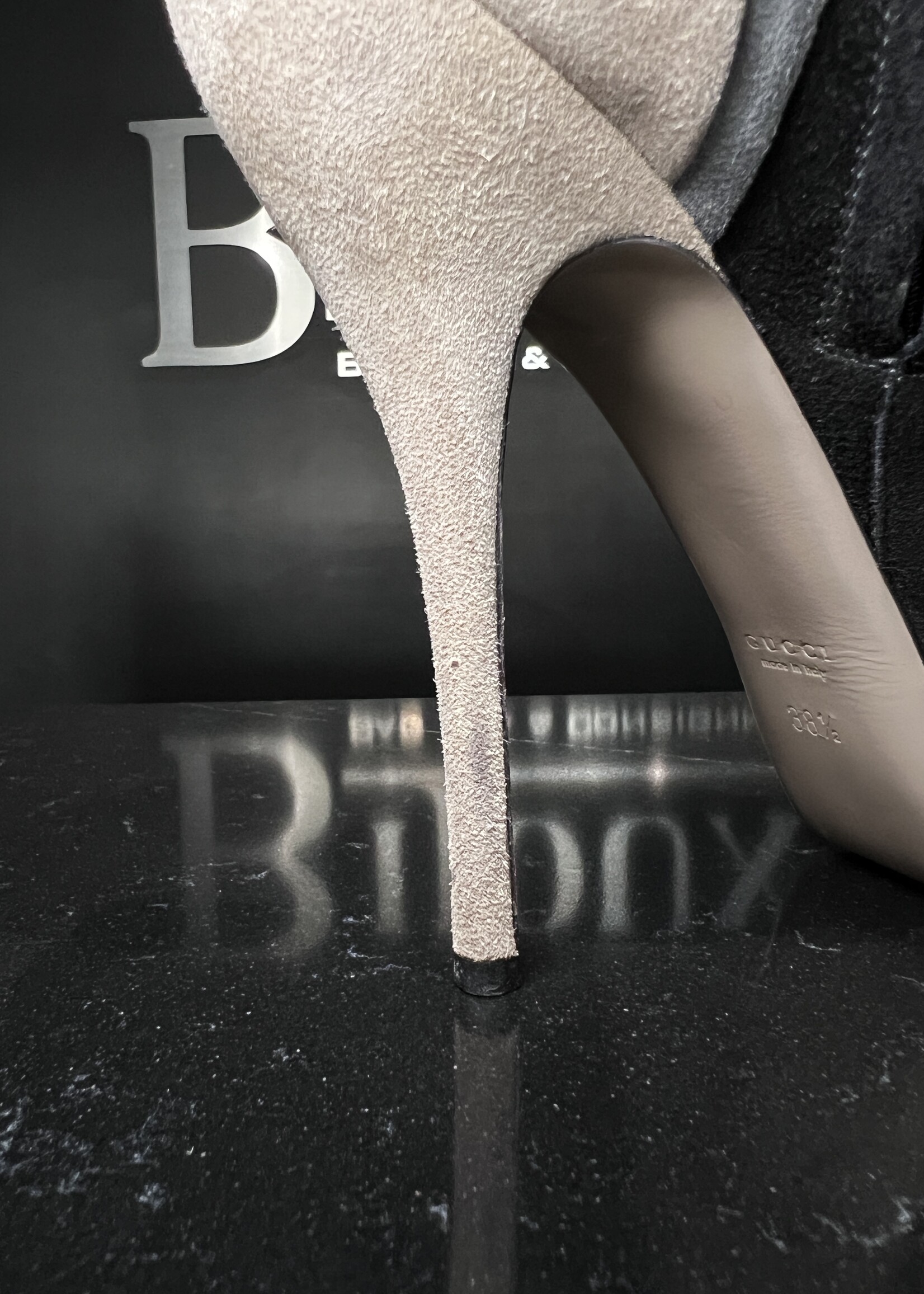 Gucci Gucci Black Suede Stiletto Ankle Heels - 38.5