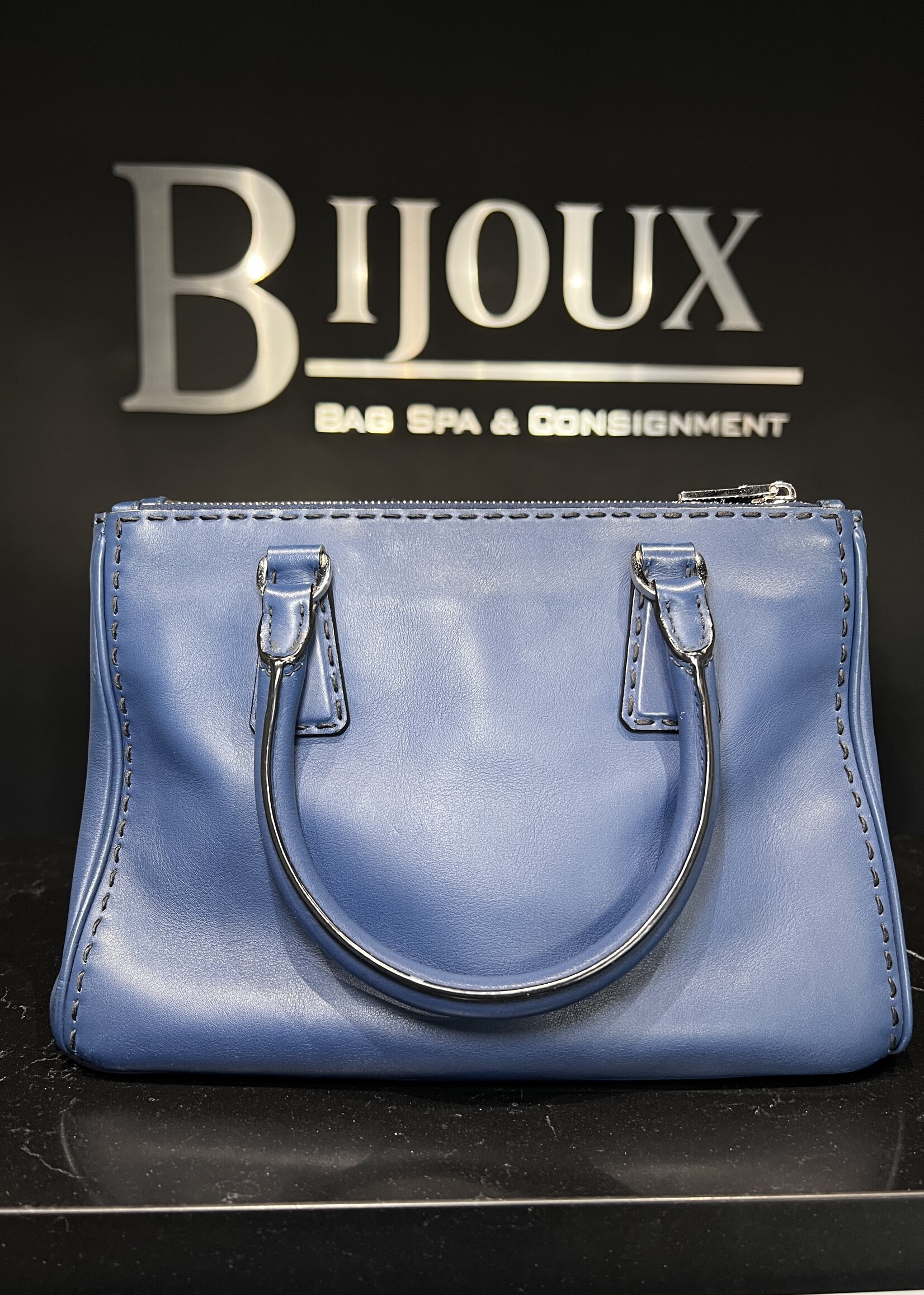Prada Prada Galleria Bluette Double Zip Tote