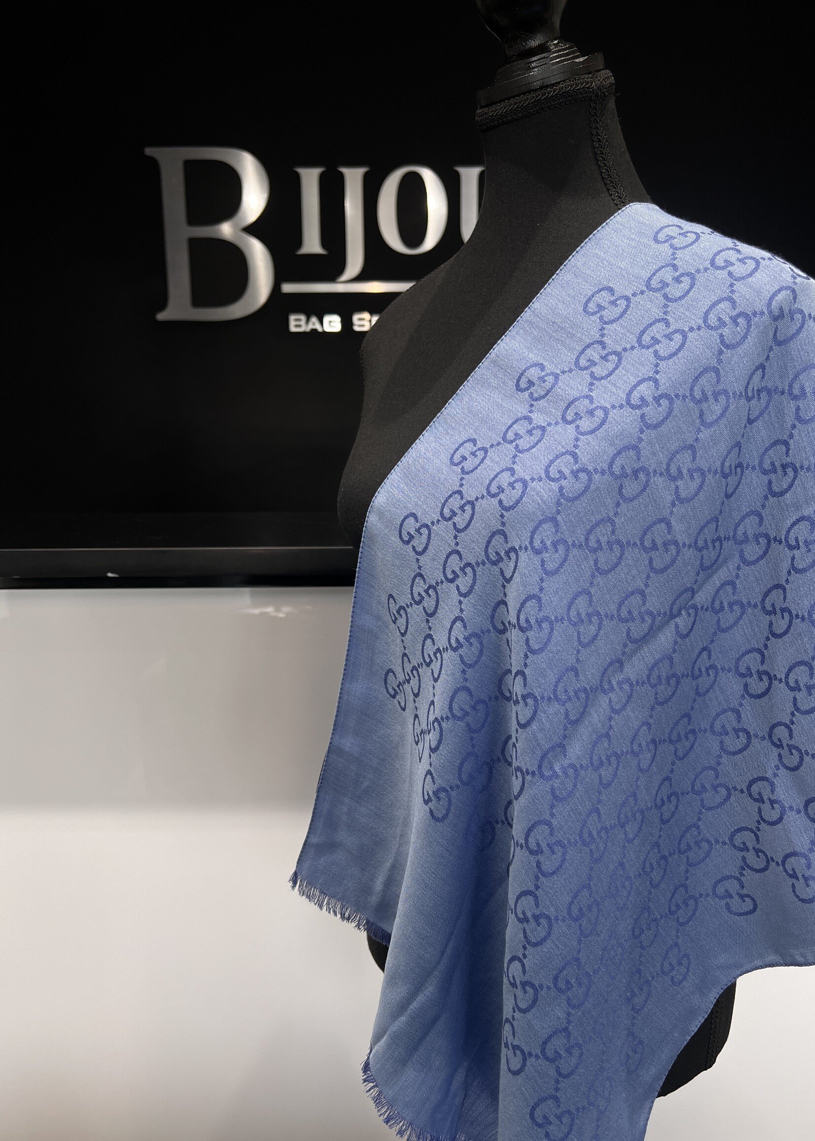 Gucci Gucci GG Blue Scarf