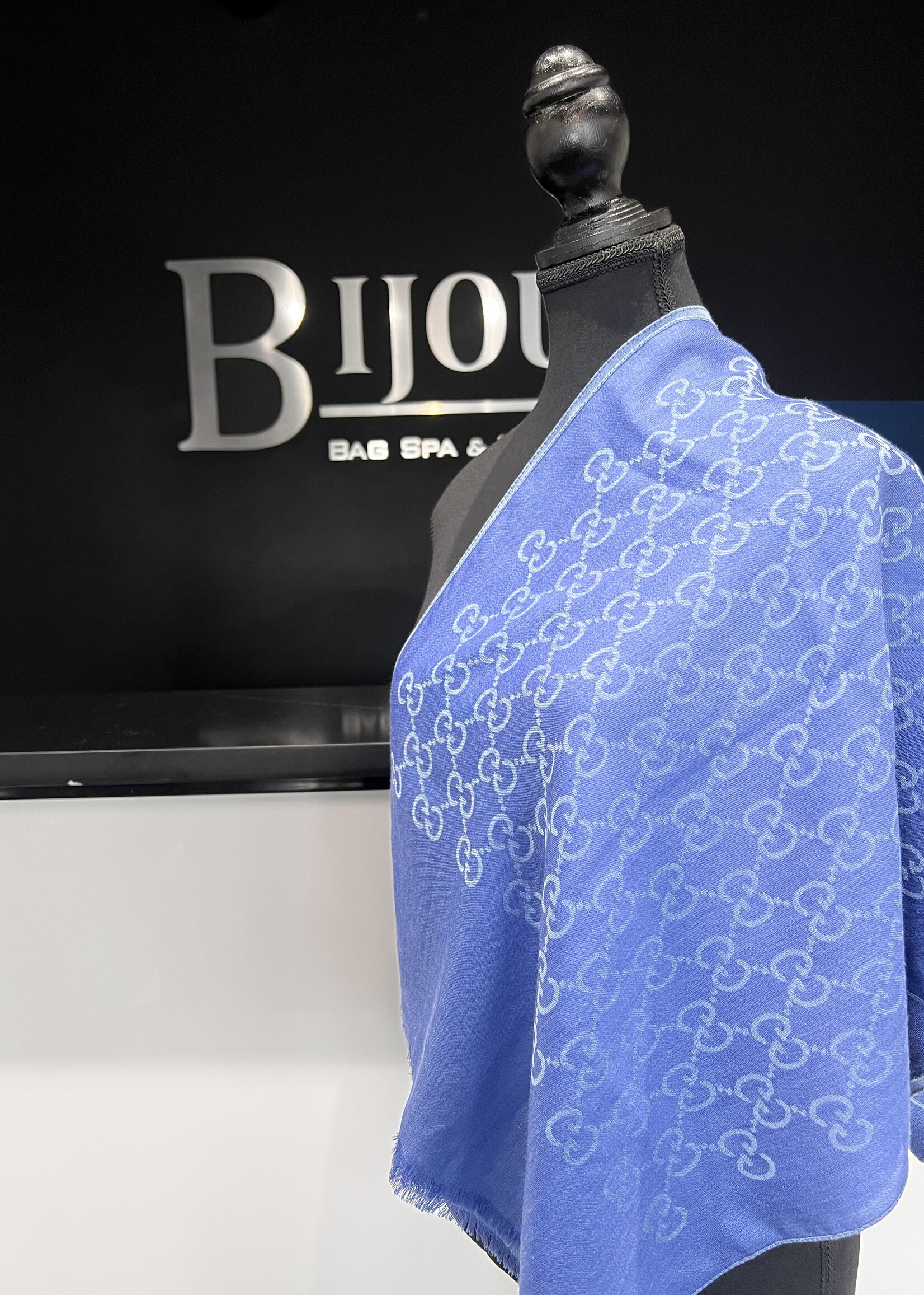 Gucci Gucci GG Blue Scarf