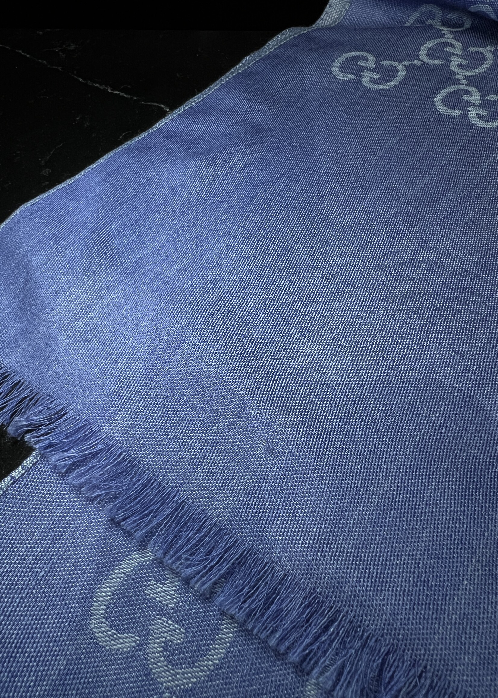 Gucci Gucci GG Blue Scarf