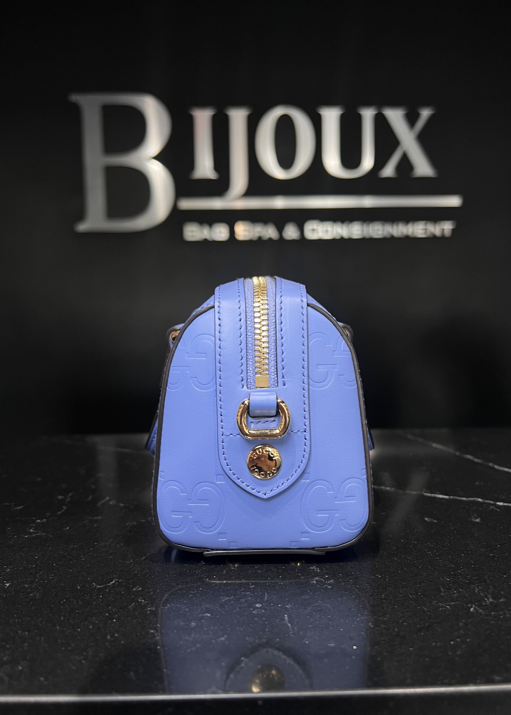 Gucci Gucci Jumbo GG Embossed Leather Mini Top Handle