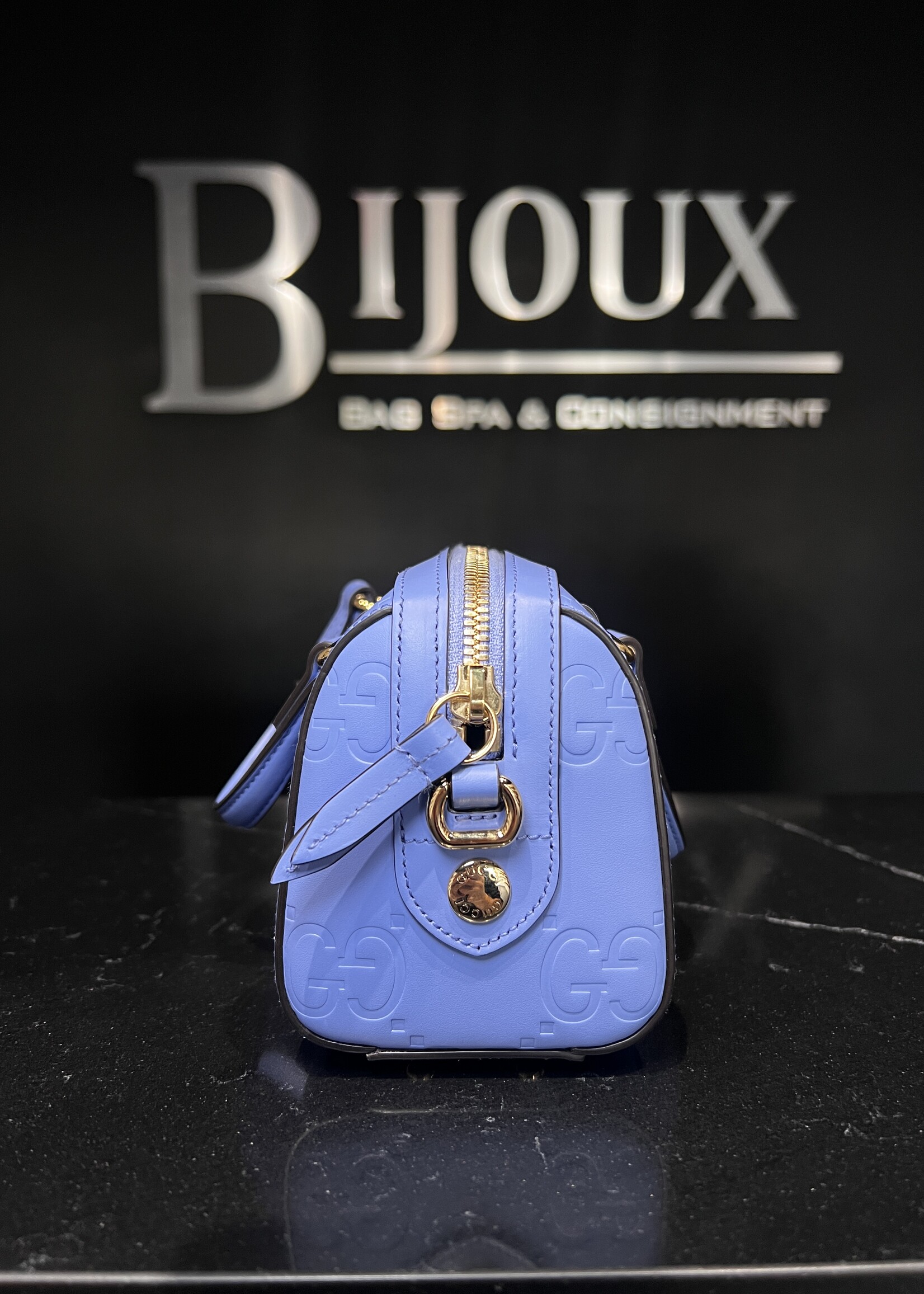 Gucci Gucci Jumbo GG Embossed Leather Mini Top Handle