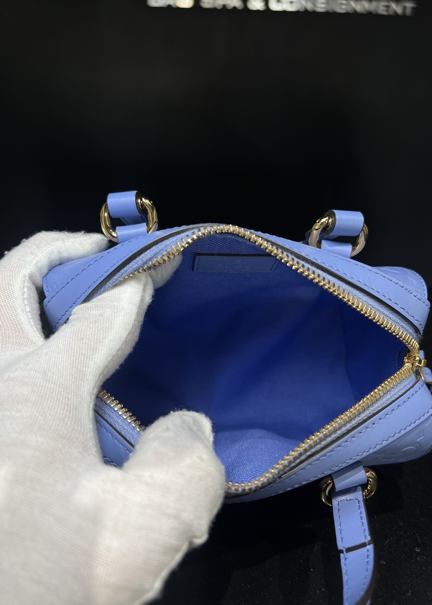 Gucci Gucci Jumbo GG Embossed Leather Mini Top Handle