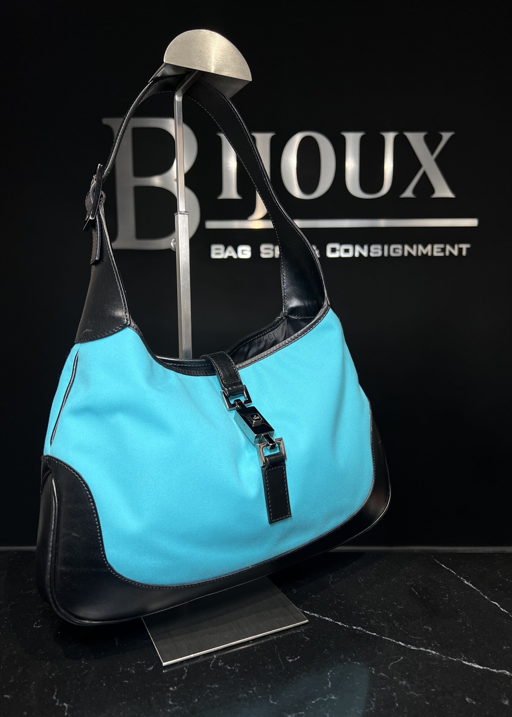 Gucci Gucci Jackie Teal Cloth Shoulder