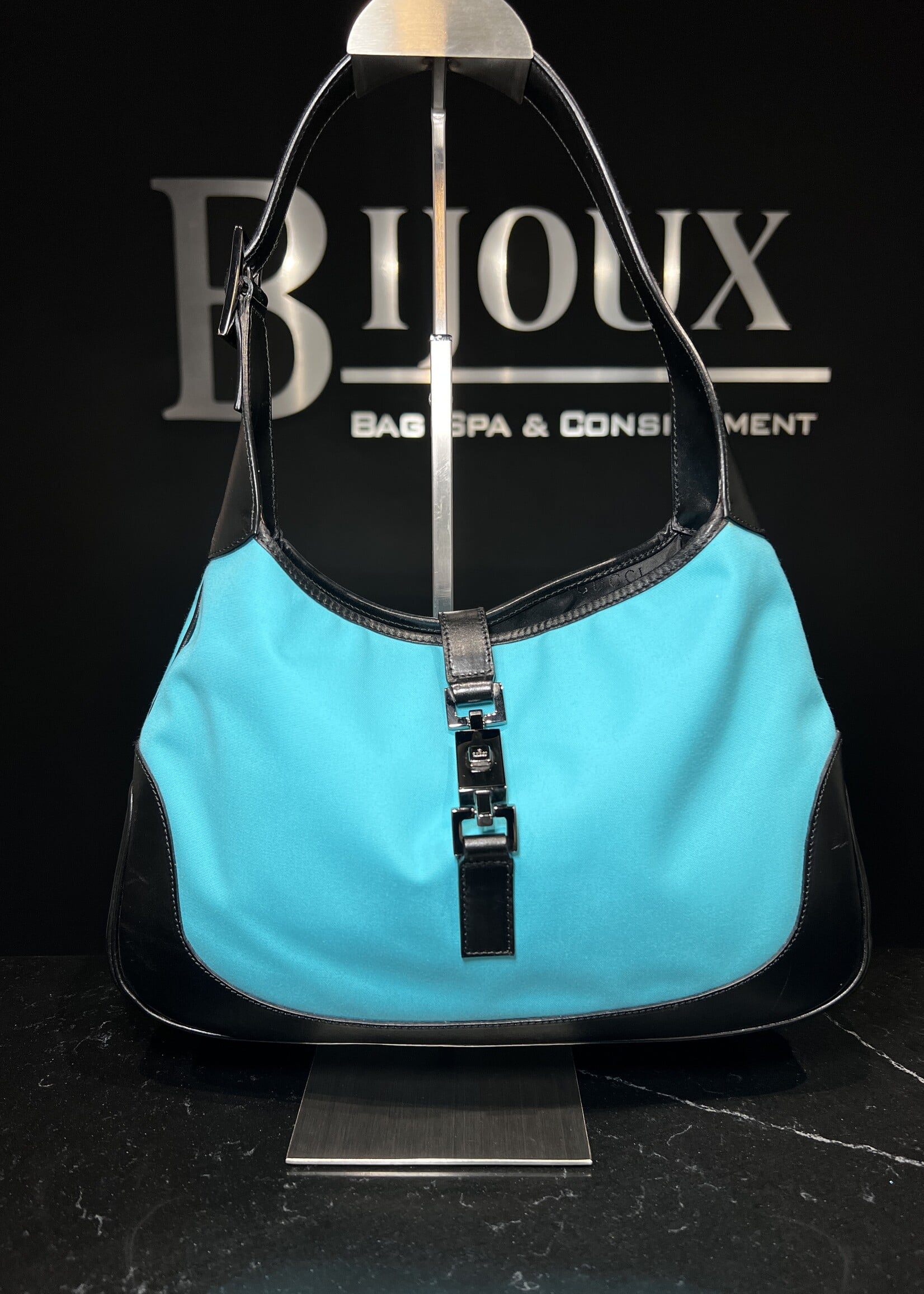 Gucci Gucci Jackie Teal Cloth Shoulder