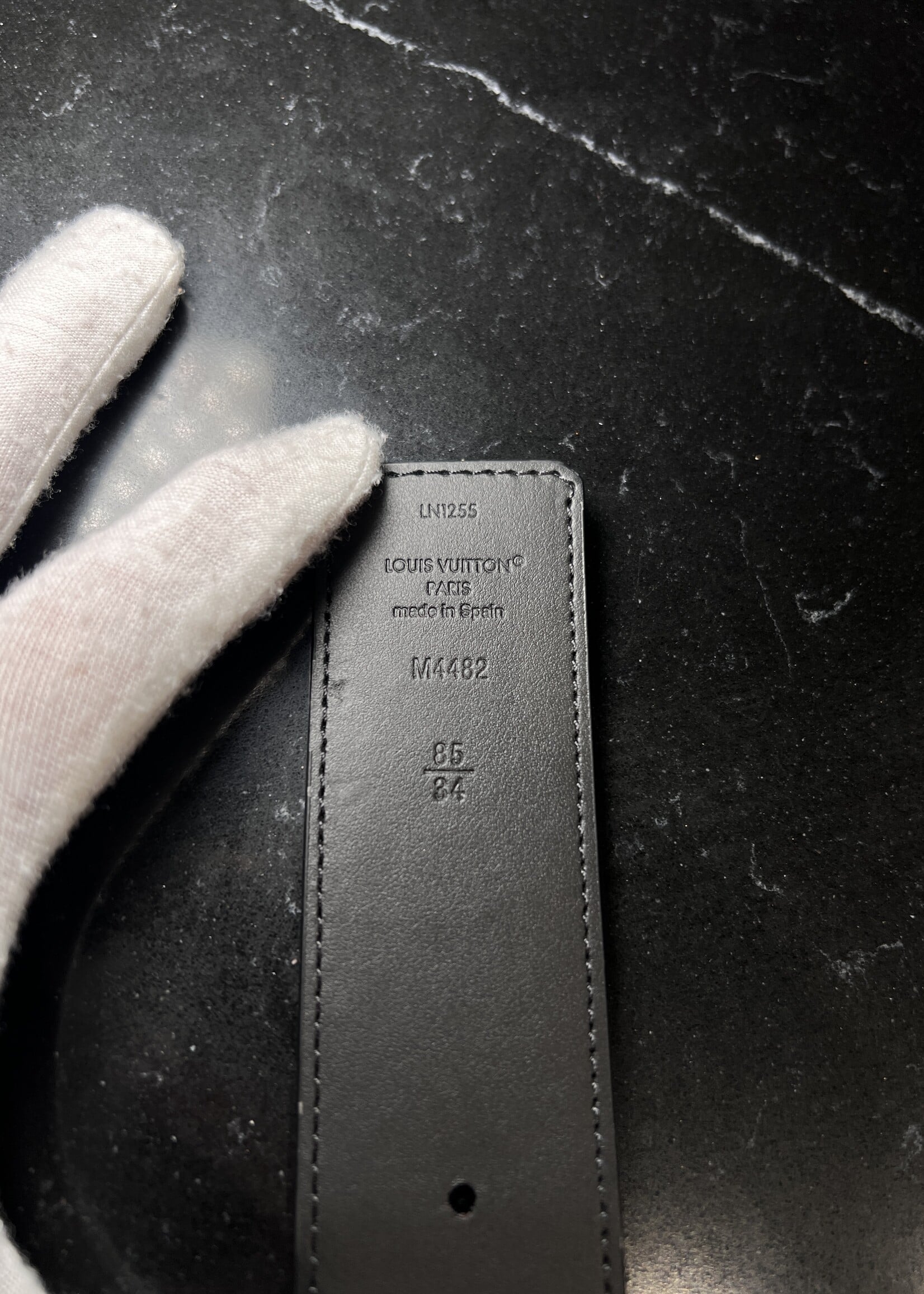 Louis Vuitton Louis Vuitton Monogram Eclipse Matte Black LV Initiales Belt 85