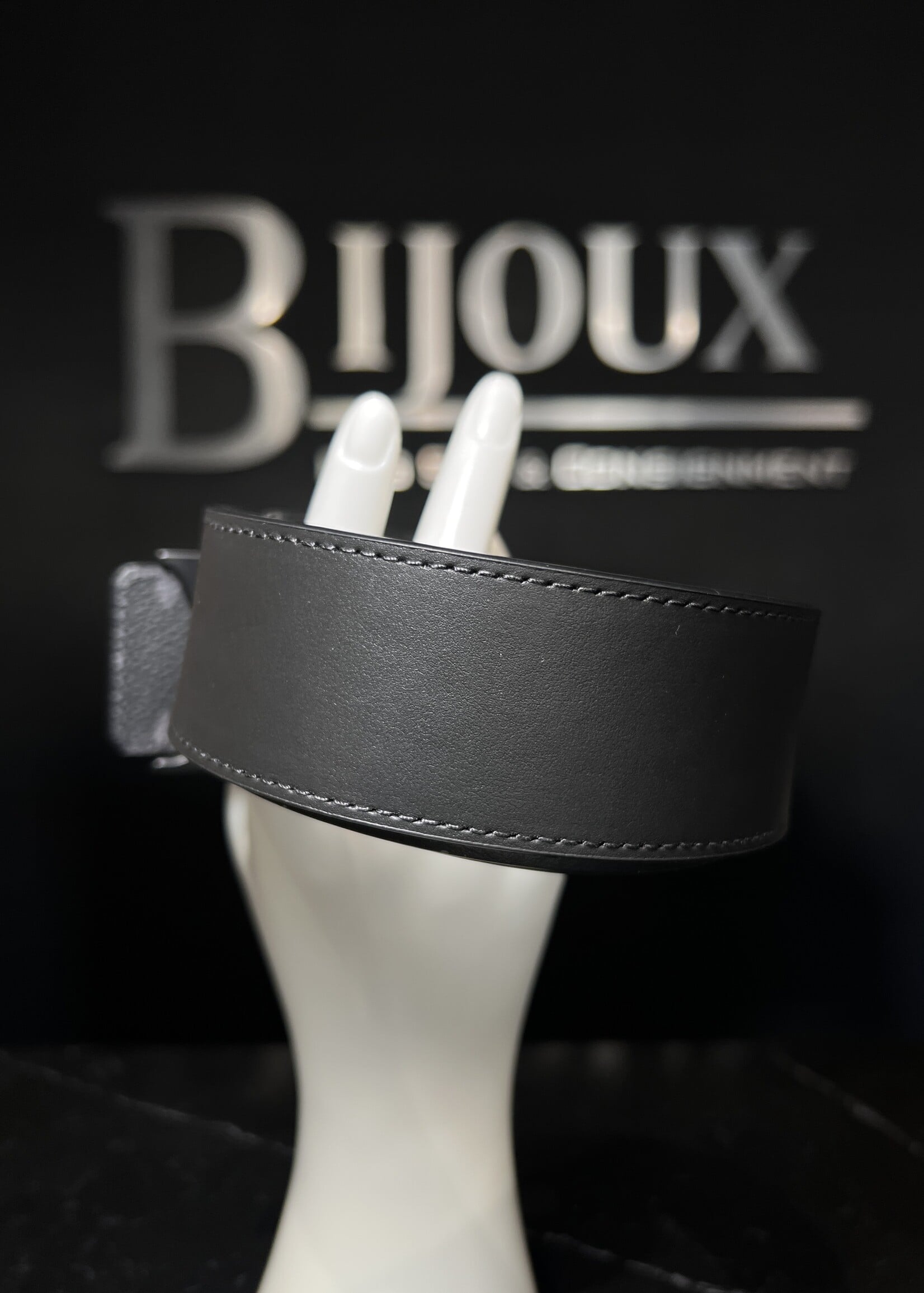 Louis Vuitton Louis Vuitton Monogram Eclipse Matte Black LV Initiales Belt 85