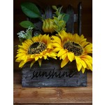 Sunflowers in Wood Planter, Sunshine