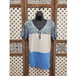 Blue And White Leopard T-shirt S