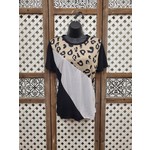 Leopard Black And White Spliced T-shirt 2XL
