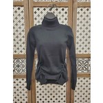 Black Laced Front Turtle Neck S