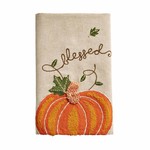 Mud Pie Blessed Embroidered Pumpkin Towel