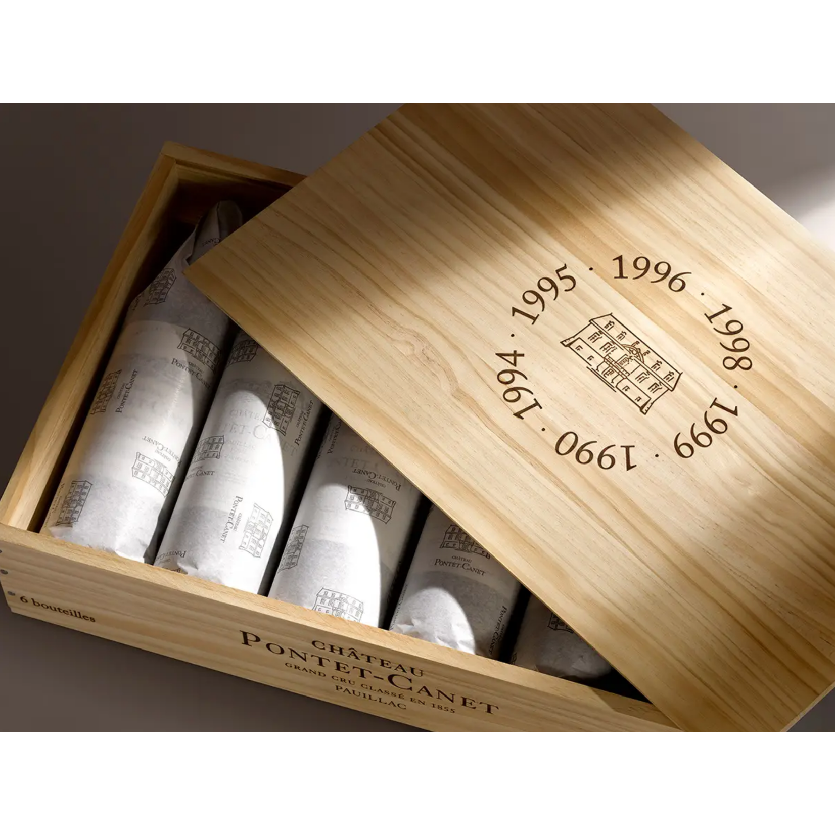 1990-1999, Chateau Pontet-Canet Grand Cru Classe 6 Vintage Vertical, Red Bordeaux Blend, St. Emilion, Bordeaux, France, 12% Alc, CTnr