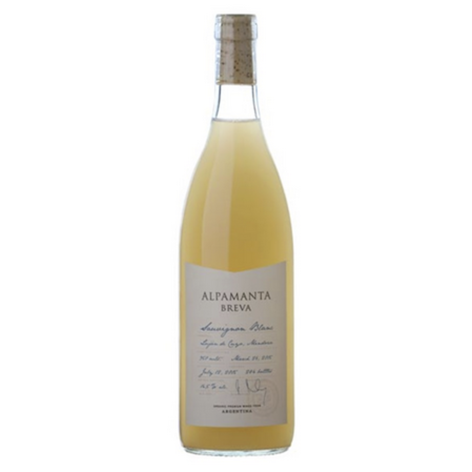 2021, Pet-Nat Alpamanta Breva Sauvignon Blanc, Petillant Naturel Sauvignon Blanc, Lujan de Cuzo, Mendoza, Argentina, 13.2% Alc. , CTnr