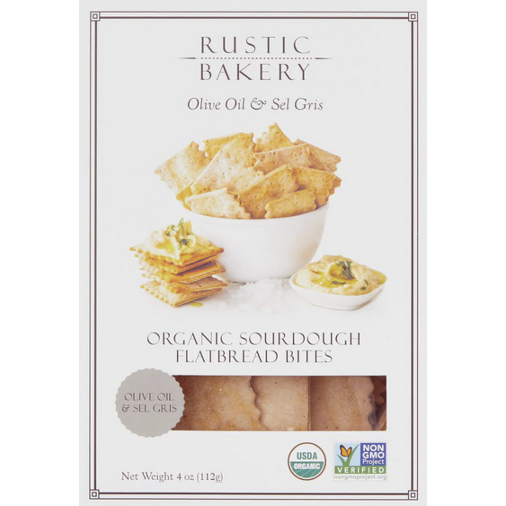 Rustic Bakery ~ Olive Oil & Sel Gris, Organic Sourdough Flatbread Bites 4oz