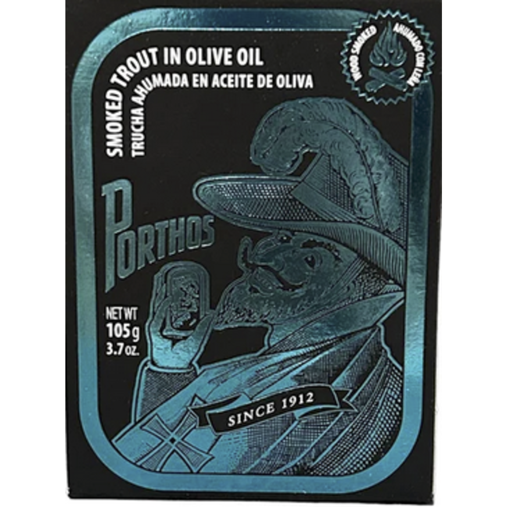 Porthos Smoked Trout in Olive Oil, 3.7oz