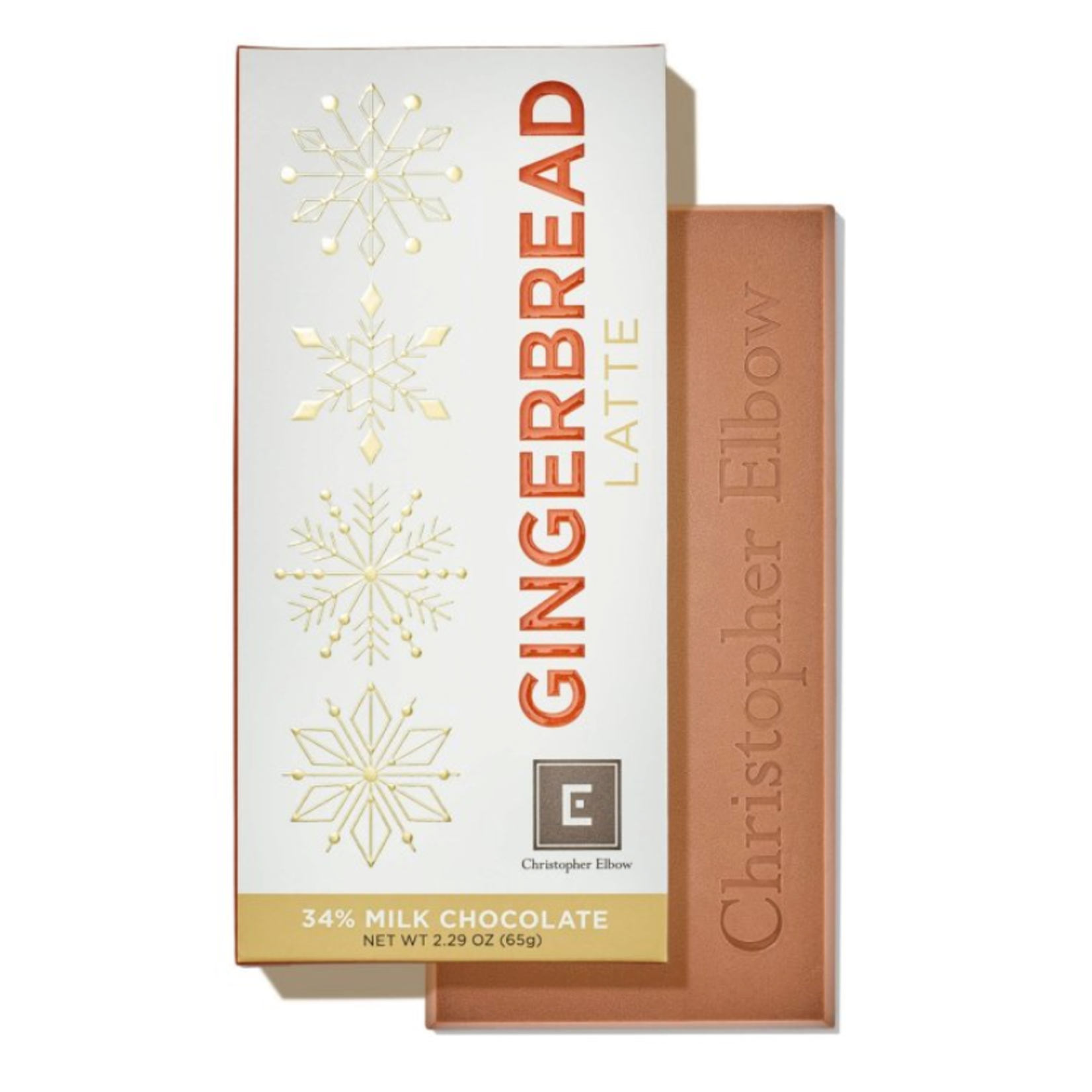 Christopher Elbow, Gingerbread Latte Holiday Edition, Chocolate Bar, 2.29oz