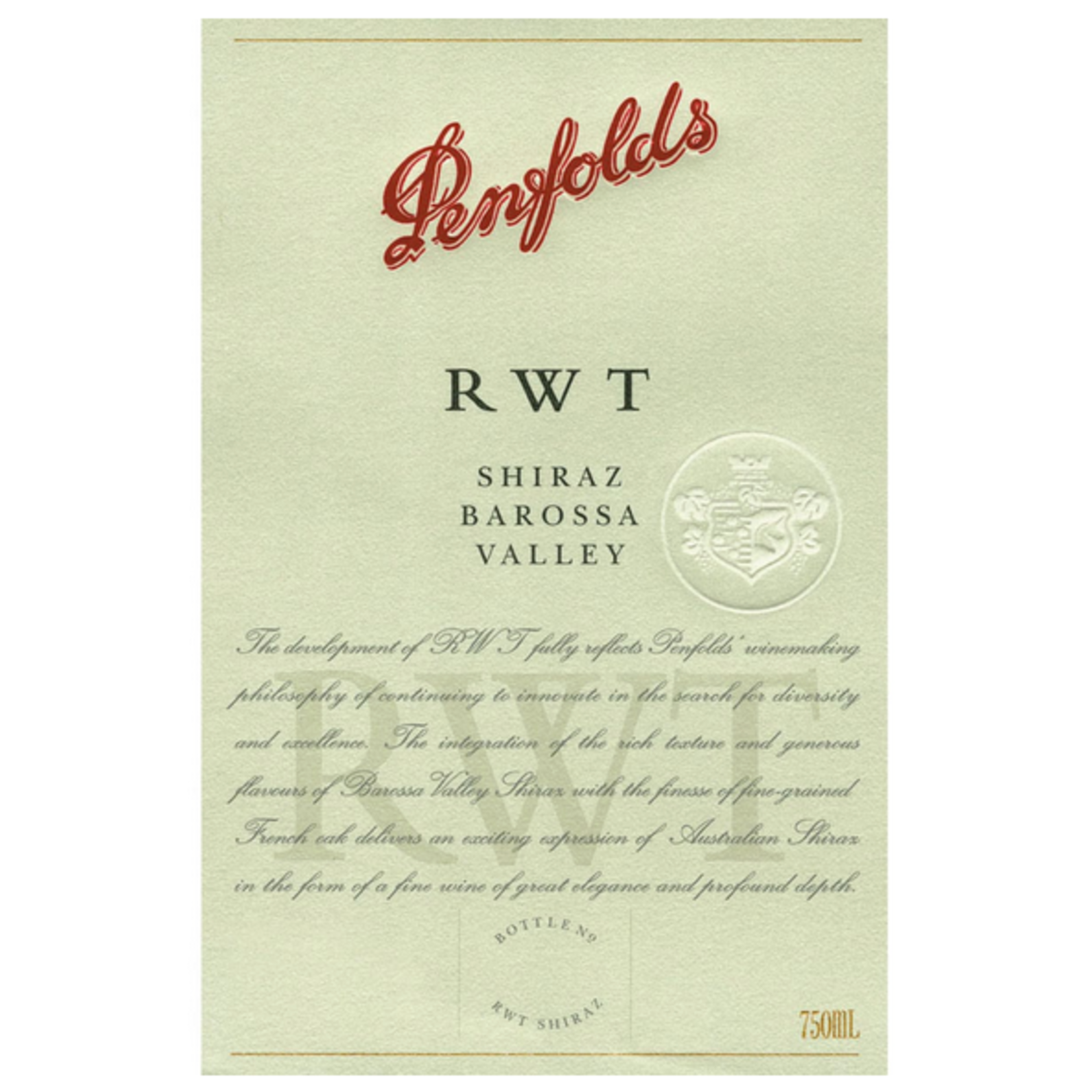 2003, Penfolds RWT, Shiraz, Barossa Valley, South Australia, 14.5% Alc, CTnr