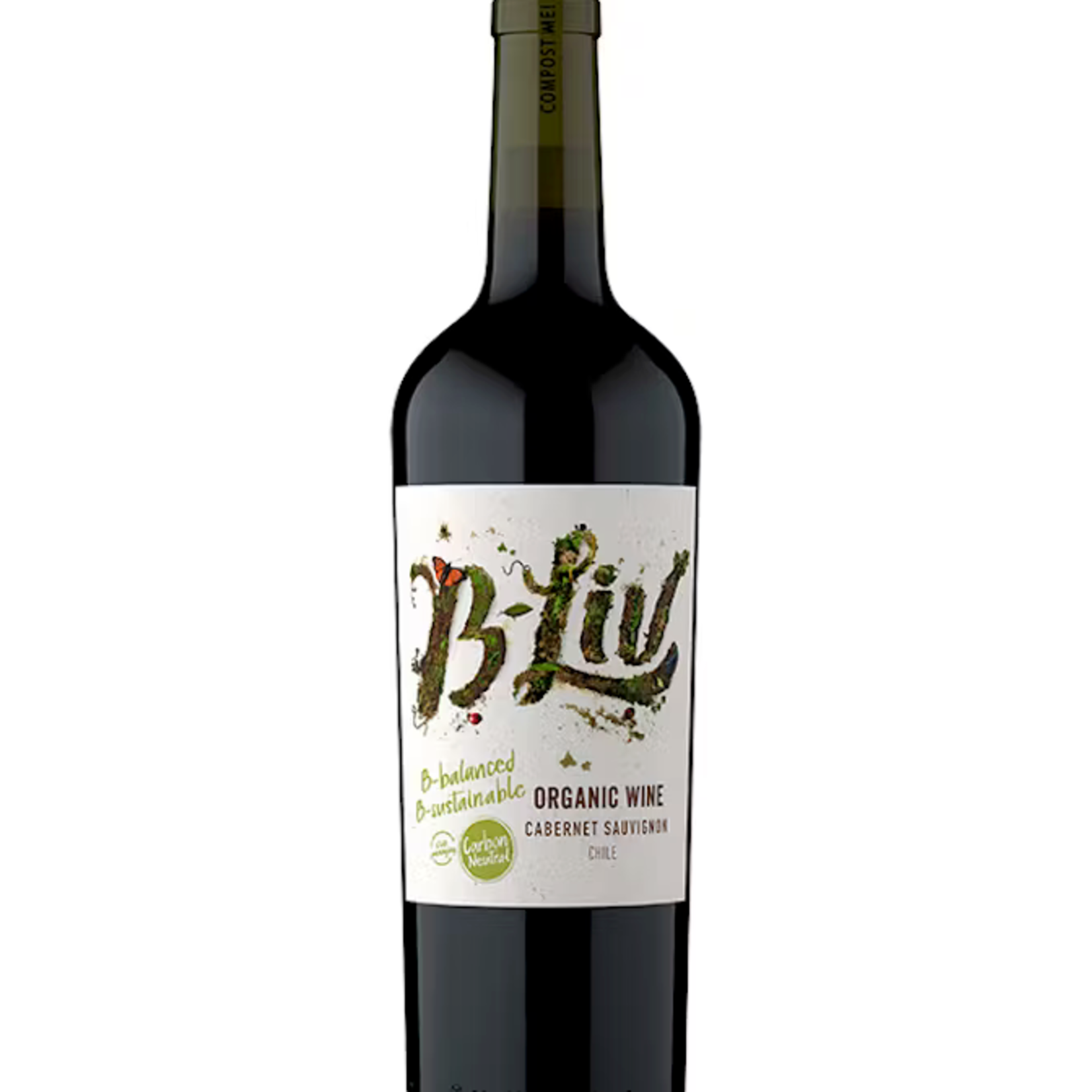2020, B-Liv Organic Vegan, Cabernet Sauvignon, Multi-AVA, Central Valley, Chile, 13.0% Alc, CTnr