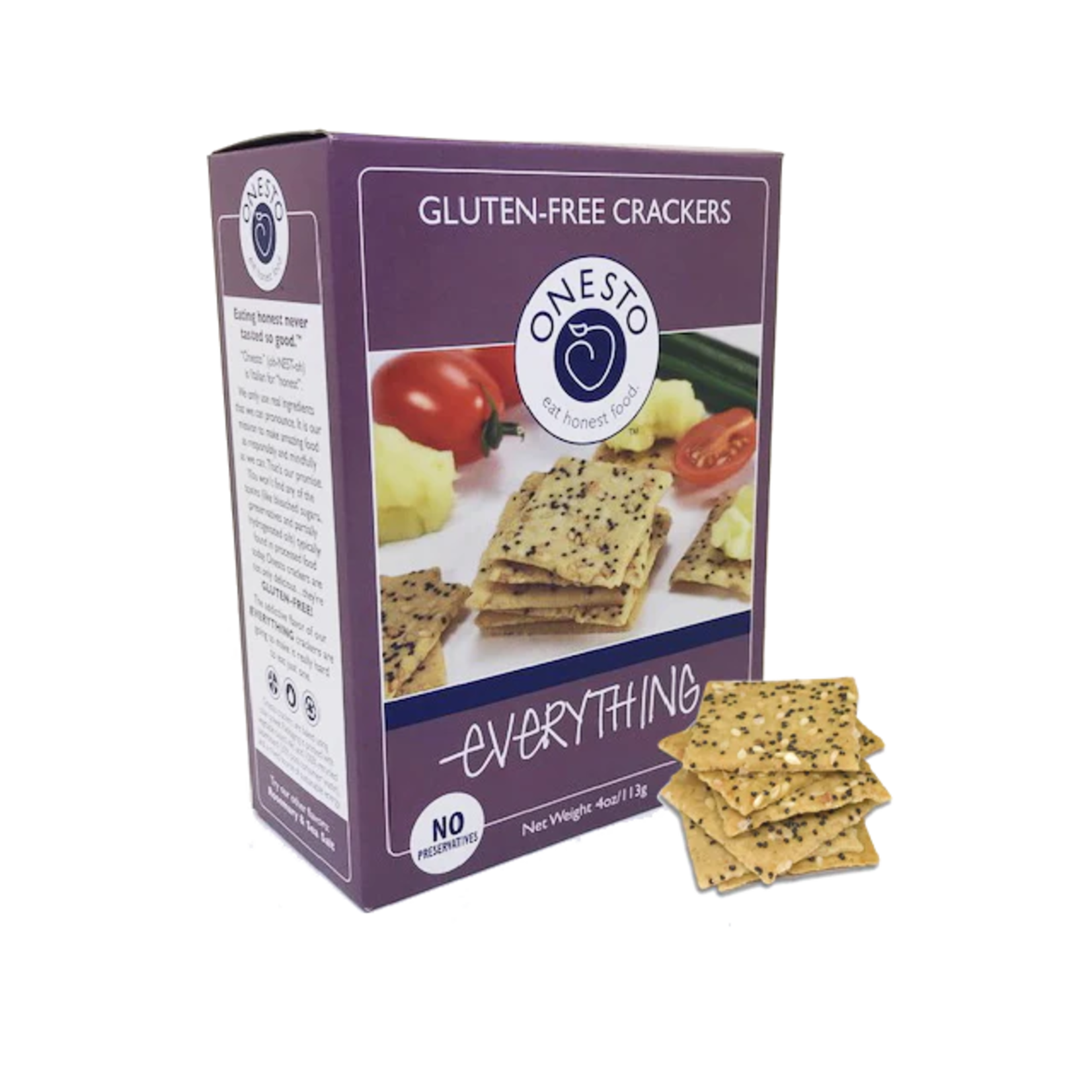 Onesto Gluten-Free Everything Crackers | 4oz