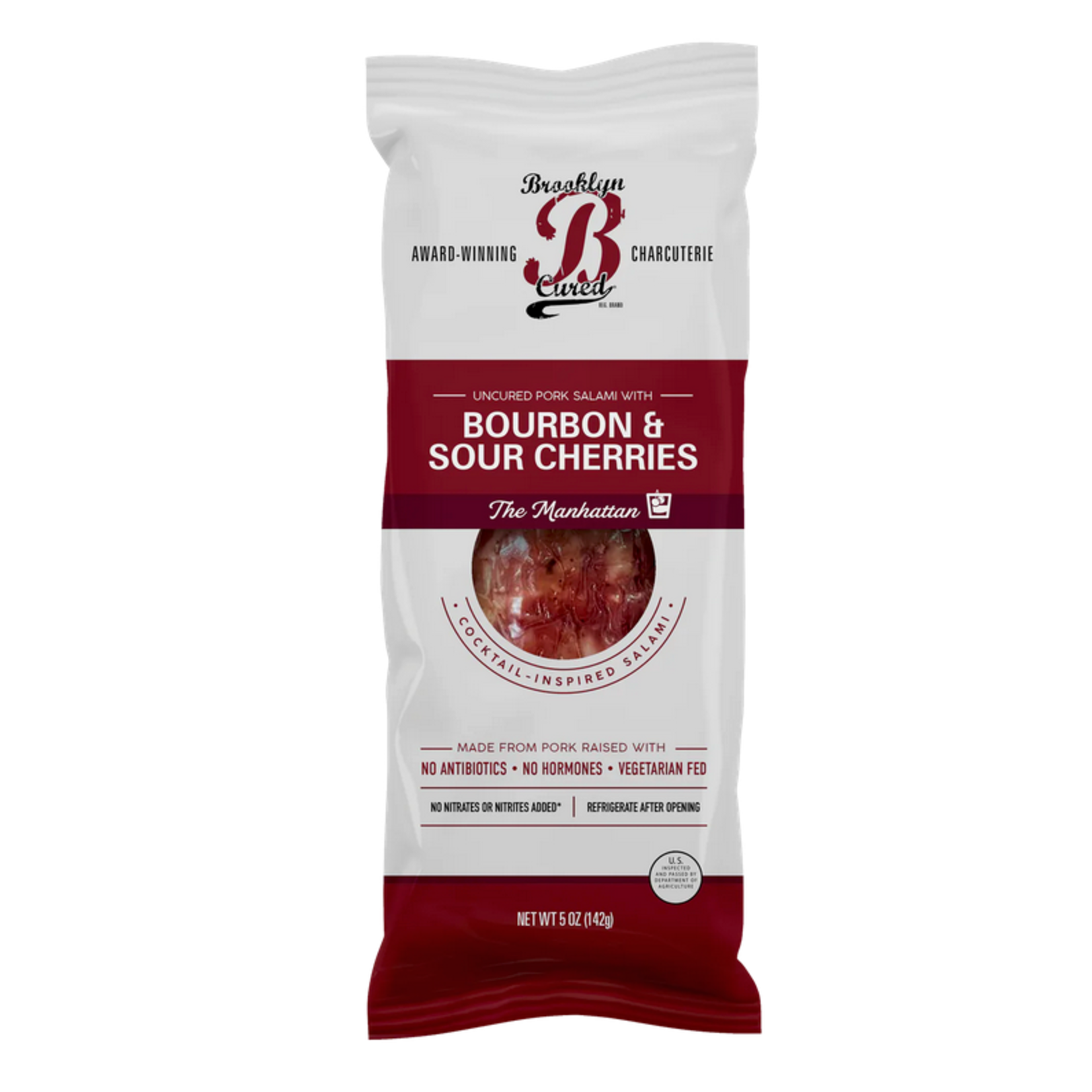 Brooklyn Cured "The Manhattan" Bourbon & Sour Cherries Salami, 5oz.