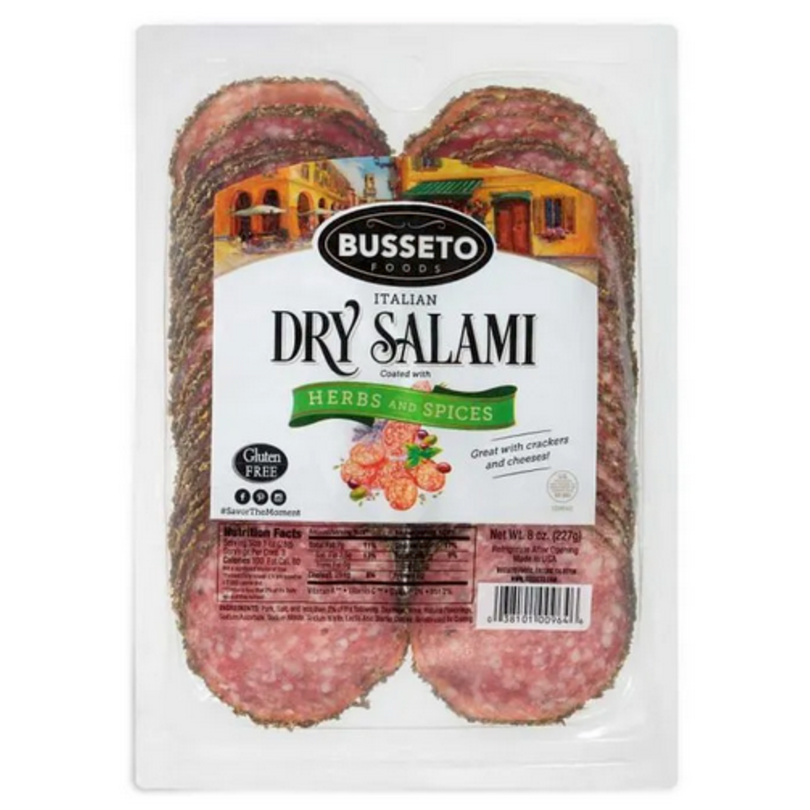 Busseto Dry Salami with Herbs and Spices, 8oz.