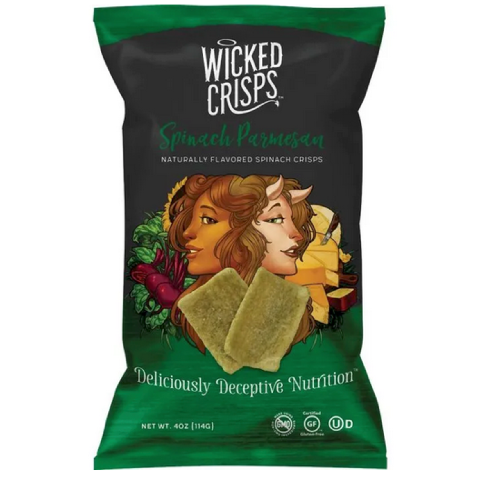 Wicked Crisps Baked Spinach Parmesan, 4oz