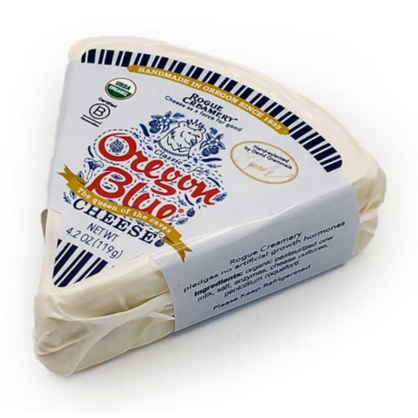 Rogue Creamery Oregon Organic Blue Blue Cheese, 4.2 oz