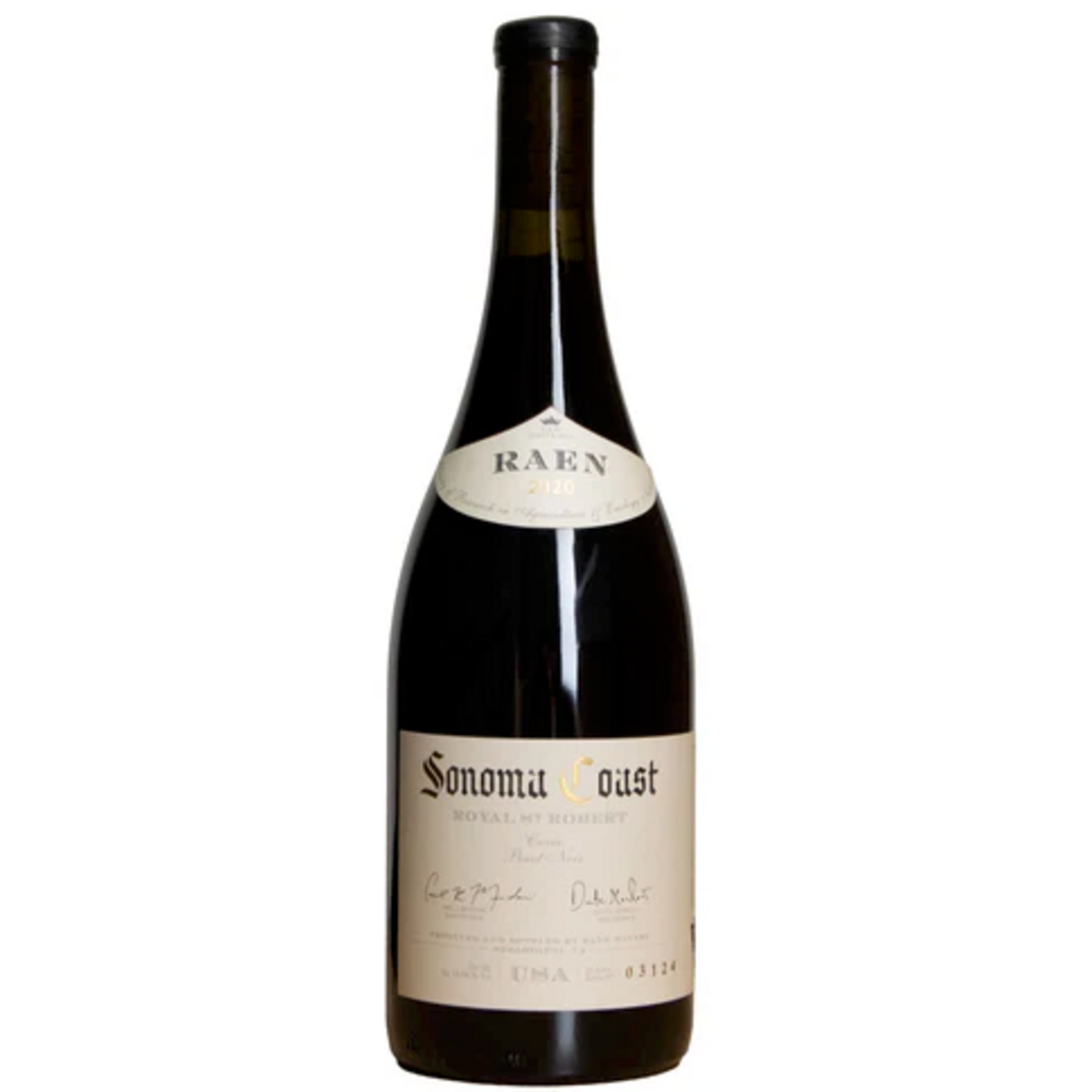2018, Raen, Royal St. Robert, Pinot Noir, Sonoma Coast, Sonoma County, California, 13% Alc, CTnr TW94