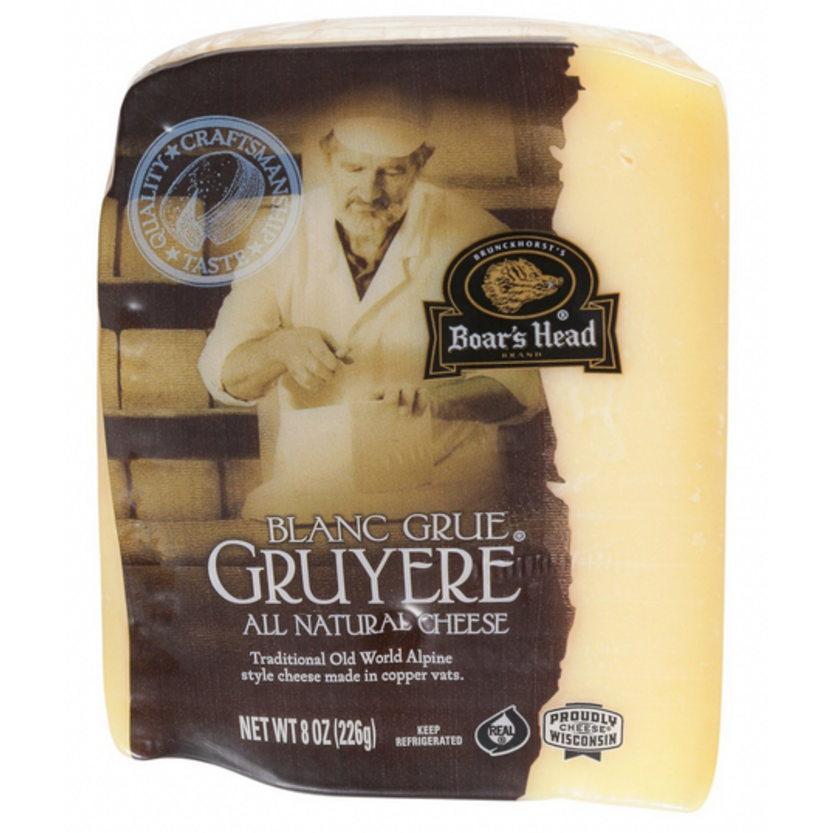 Boars Head Blanc Grue Gruyere Wisconsin Cheese, 8 oz